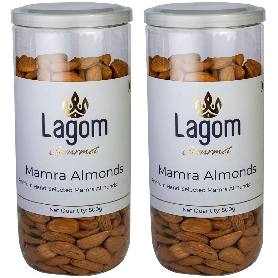 Lagom Gourmet Mamra Almonds 1 Kilogram All Natural No Preservatives No Additives Gluten Free Vegan Plant Based Non Gmo Nuts Dry Fruits Mamra Badam Mamra Giri