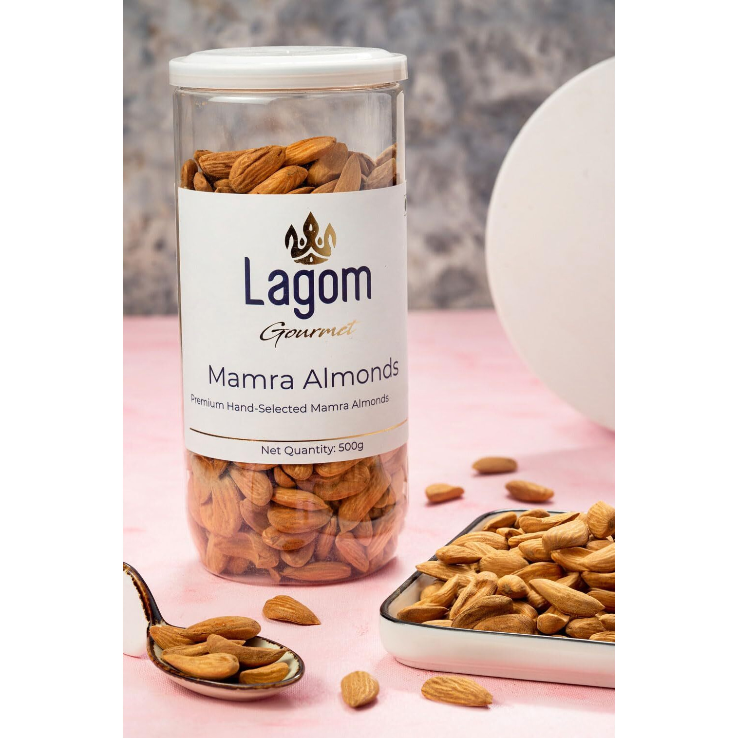 Lagom Gourmet Mamra Almonds 1 Kilogram All Natural No Preservatives No Additives Gluten Free Vegan Plant Based Non Gmo Nuts Dry Fruits Mamra Badam Mamra Giri