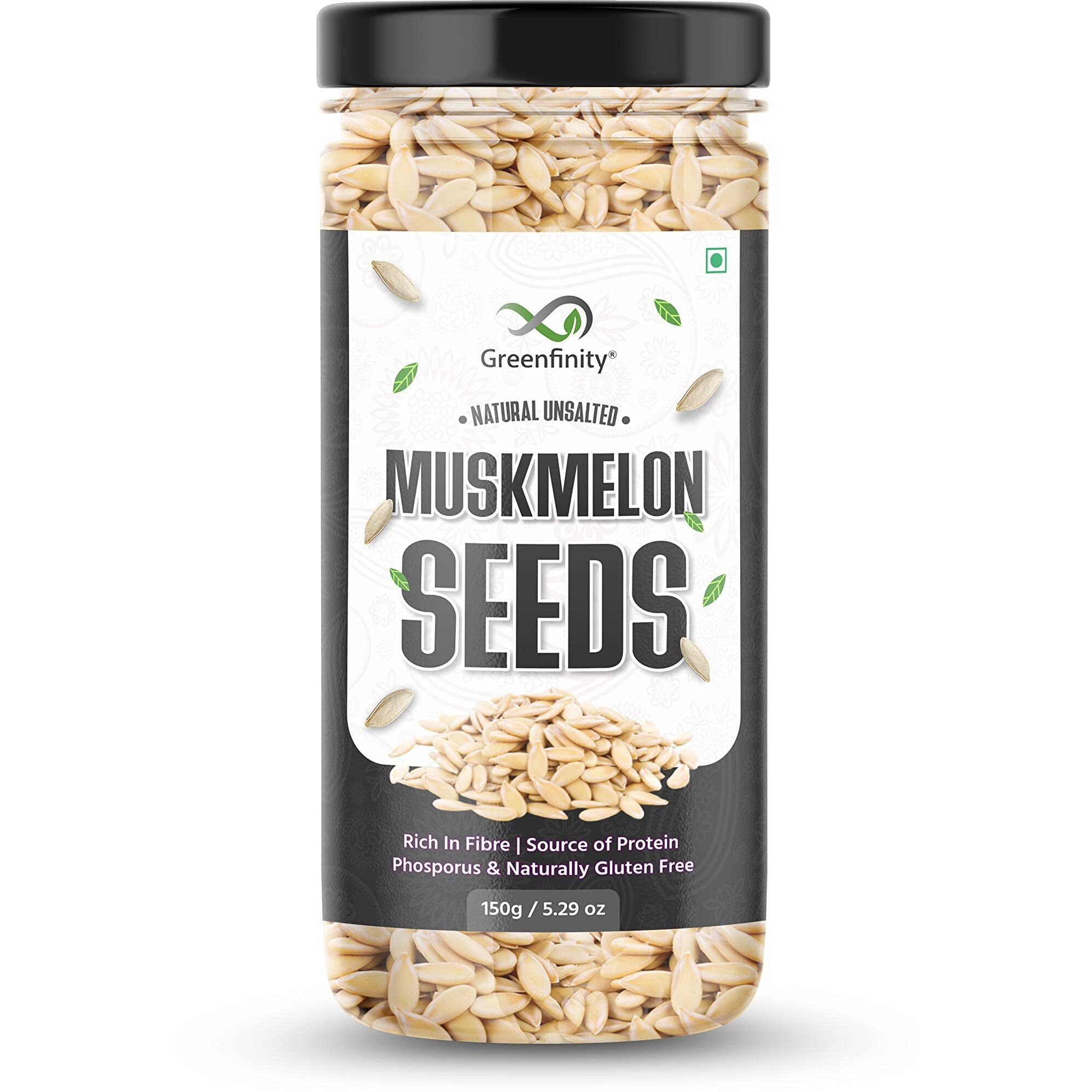 GreenFinity Raw Seed Combo Chia Seeds, Flax Seeds, Pumpkin Seeds, Sunflower Seeds, Watermelon Seeds & Muskmelon Seeds With Omega 3, Zinc, Fiber, Calcium, Protein - 950g (Pack of 6)