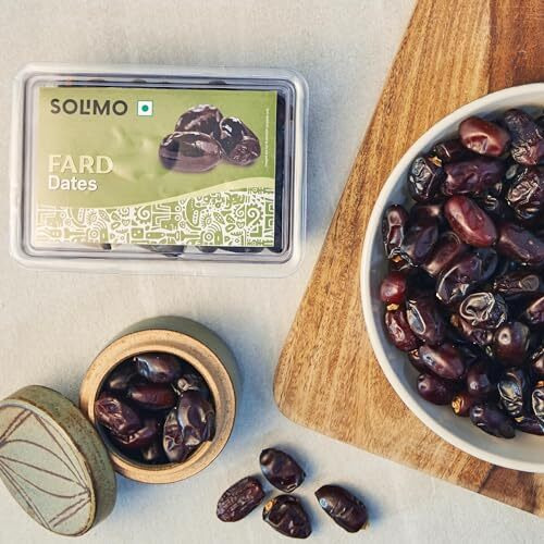 Amazon Brand - Solimo Fard Dates(Omani) | Khajoor/Khajur | Preservative-Free | Natural Sweetener | Hygienically Packed (500g)