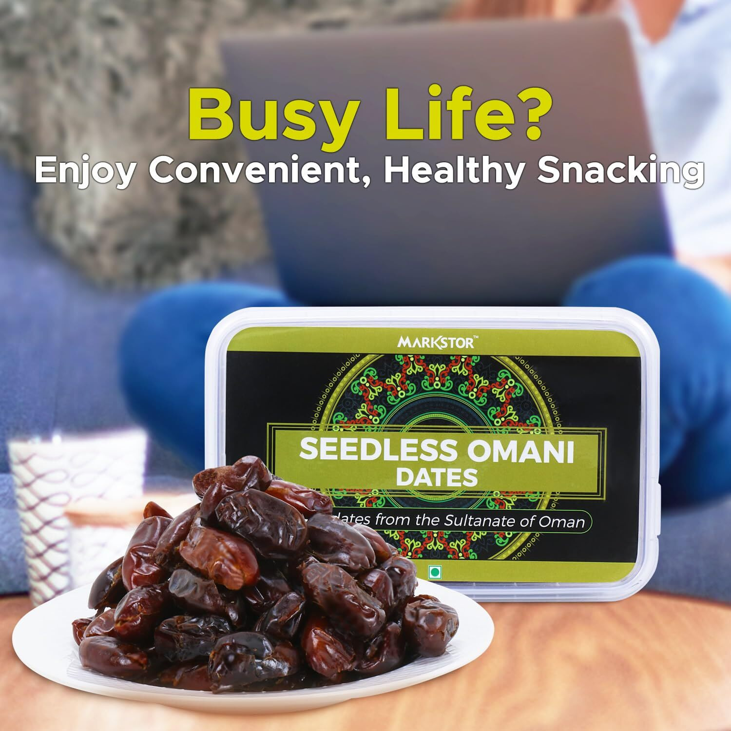 MARKSTOR Seedless Omani Dates 1Kg Pack Offer (Khajoor/Khajur)|Premium Selection|[500G X 2]|No Cholesterol|No Added Sugar|Dates Dry Fruits,fresh