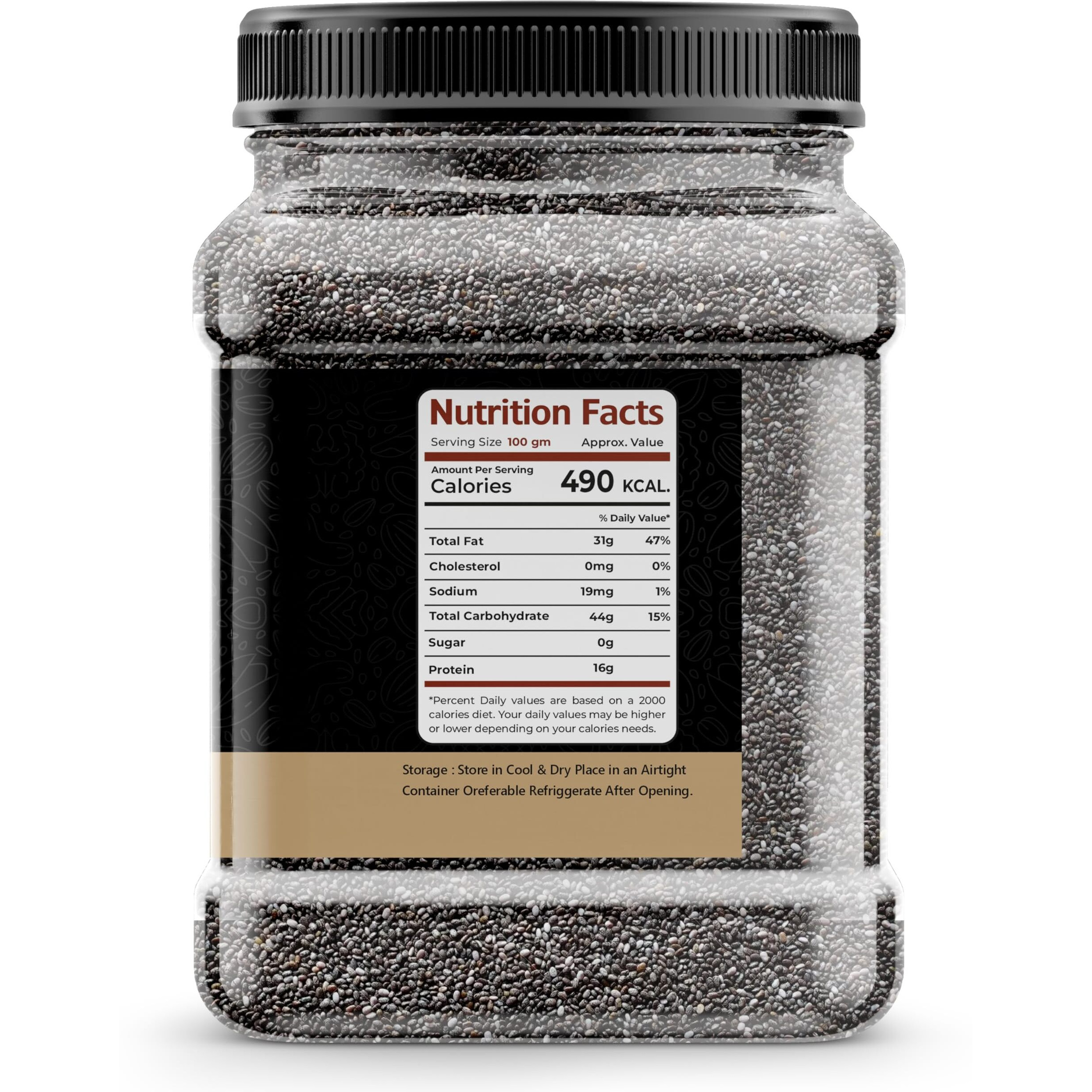 Nature Prime Chia seeds, 500G | weight loss product | Jar Pack