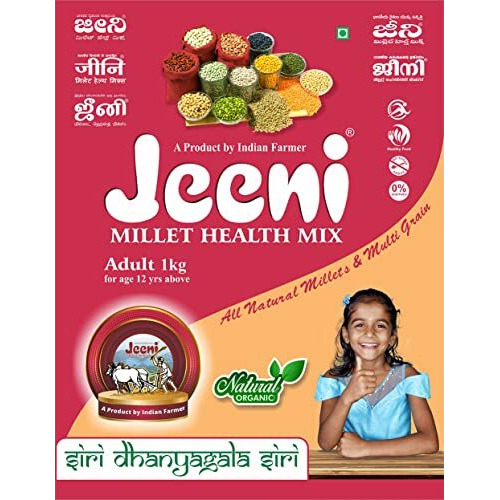 JEENI MILLET HEALTH MIX Gm | Millet And Multi Grains | All Natural Multigrain | Organic And Natural Product For 12 Year & Above Age