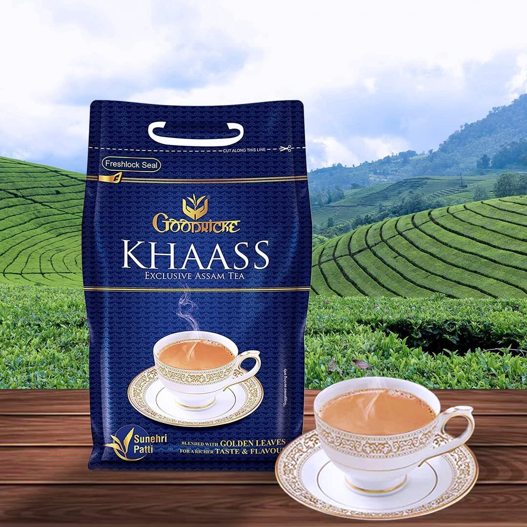 GOODRICKE Khaass Assam Tea - 1 Kg | 100% Natural & Organic Golden Leaves | Richer Taste & Flavour | Irresistible Aroma | Sweet Lasting Aftertaste