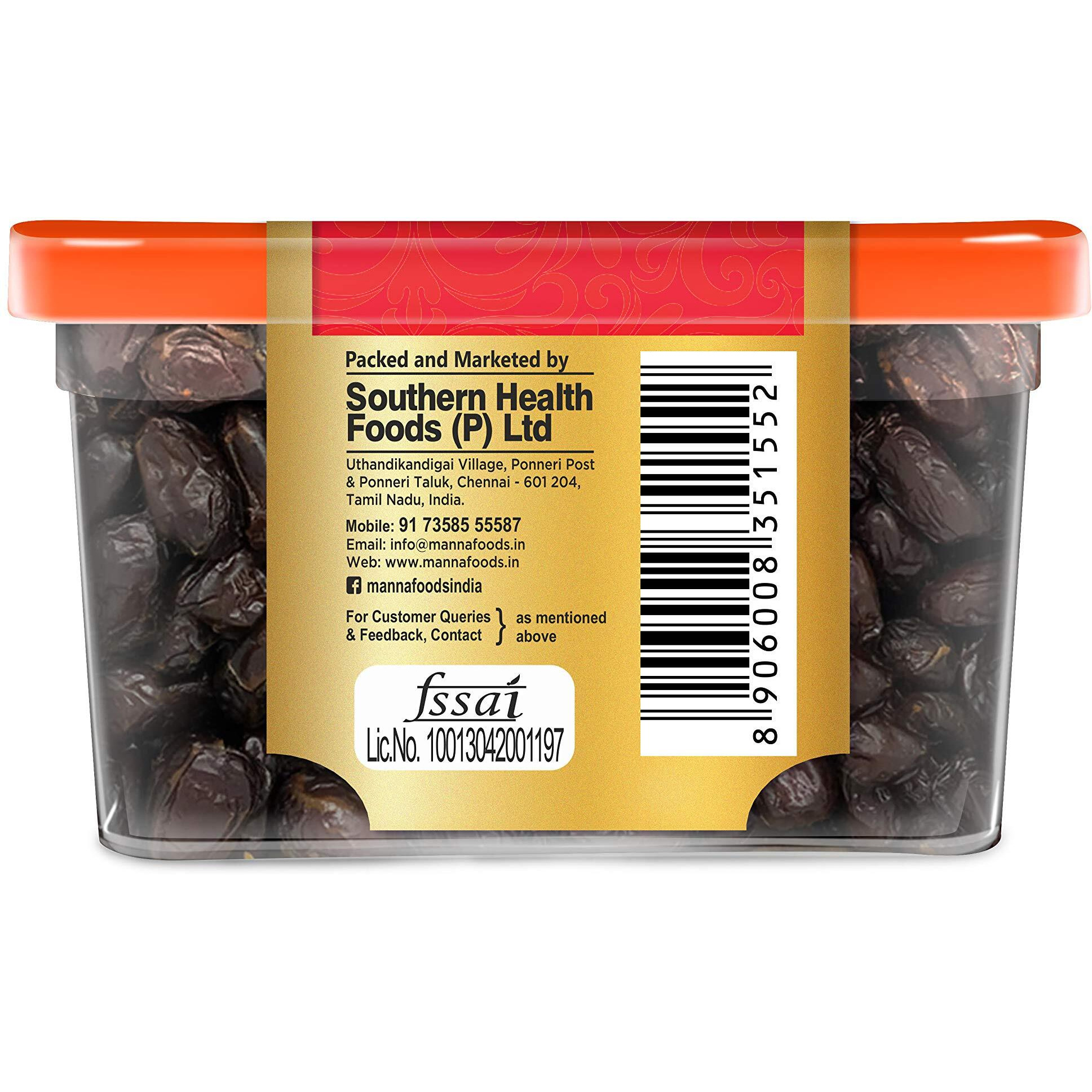 Manna Black Dates 400 grams - Khajoor | Khajur 100% Natural. Rich In Iron, Fibre & Vitamins. Premium Imported, Fresh