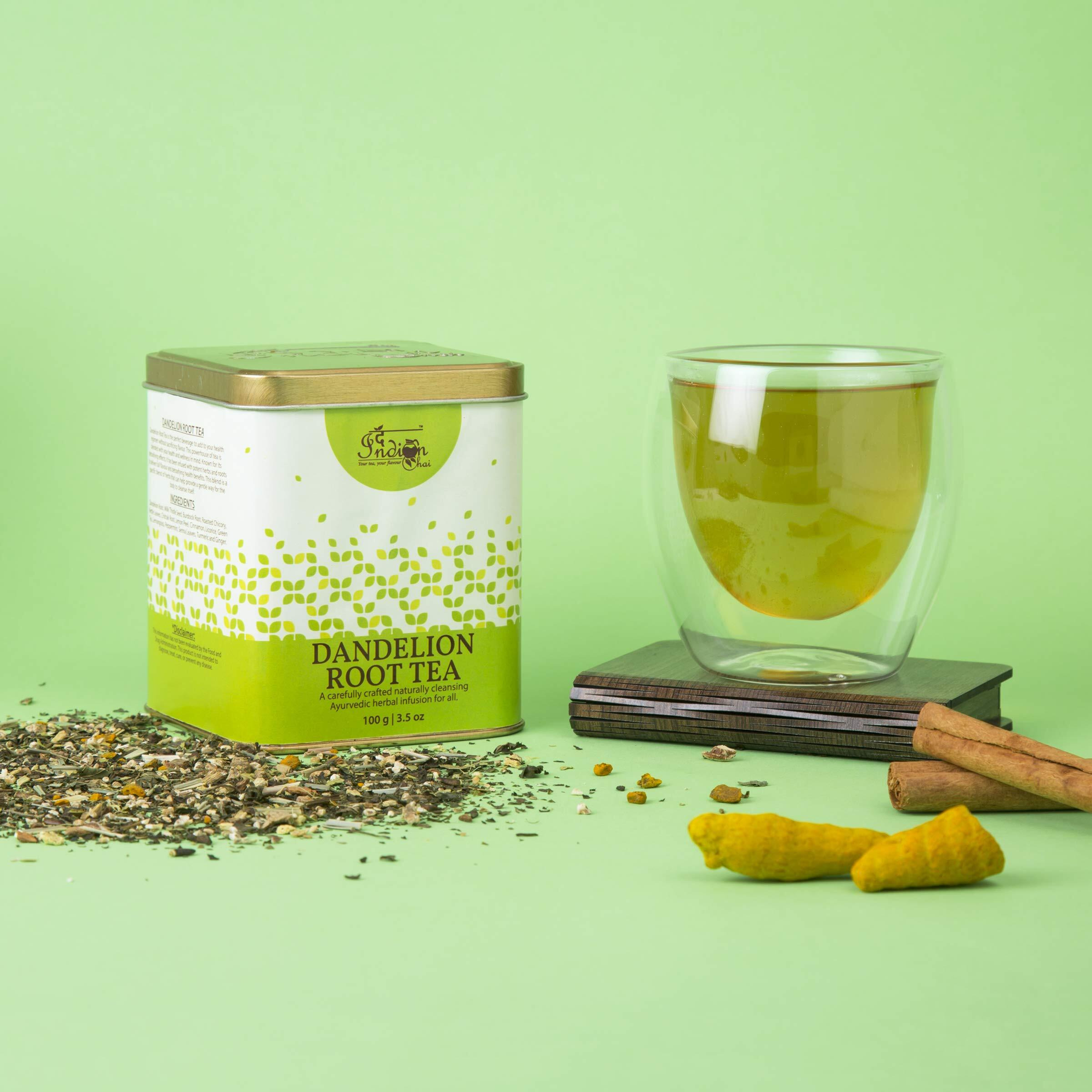 The Indian Chai Dandelion Root Tea For Detox|Kidney & Liver Detox Tea|Improves Kidney Function & Digestive Health|Herbal Tea|Dandelion Tea|Caffeine Free|Super-Herb|Loose Leaves (100 Grams)