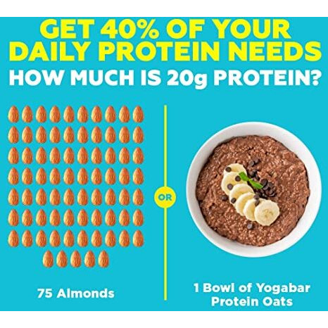 Yogabar 20g High Protein Oats 850g, Pack of 2 | Choco Almond Oatmeal