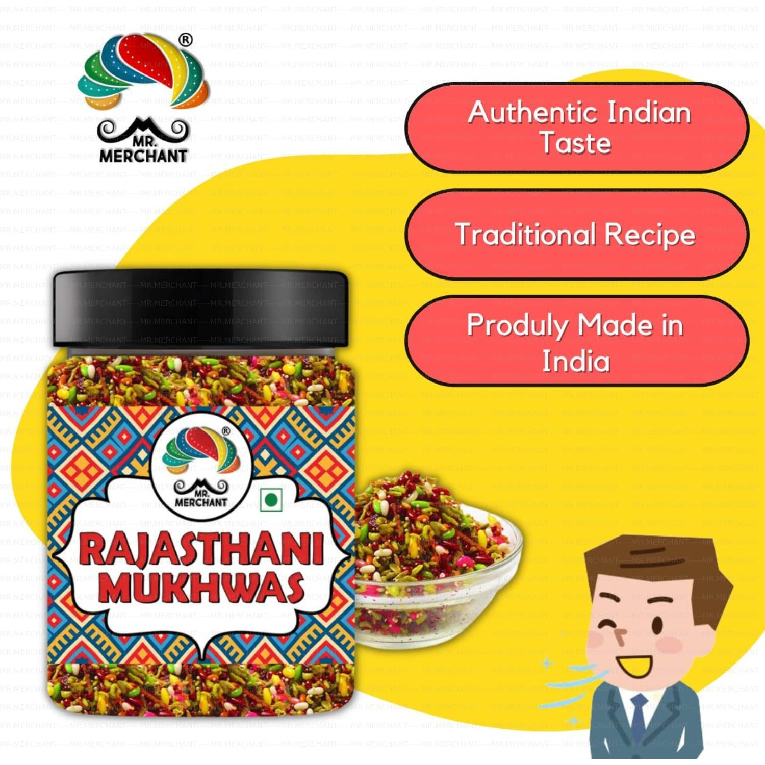 Mr. Merchant Rajasthani Mukhwas, Traditional Mouth Freshener Mukhwas Mix (300 gm (Pack of 1))