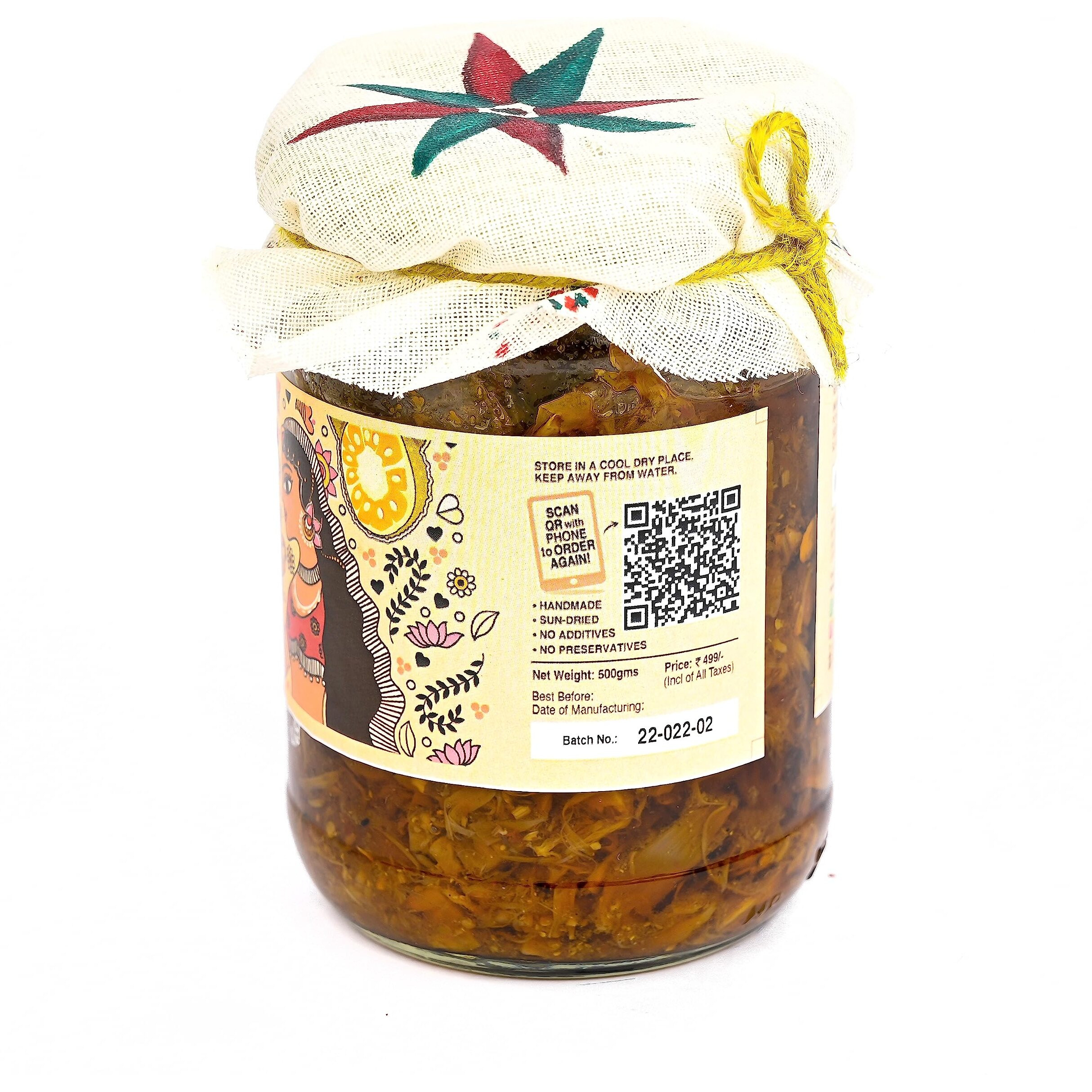JhaJi Stores Authentic Homemade Jackfruit Pickle | Soft, Chewy Kathal Pieces | Spicy and Tangy Flavor | Sun-Dried, Chemical-Free, No Preservatives | Traditional Recipe from Mithilanchal, Bihar, 500g