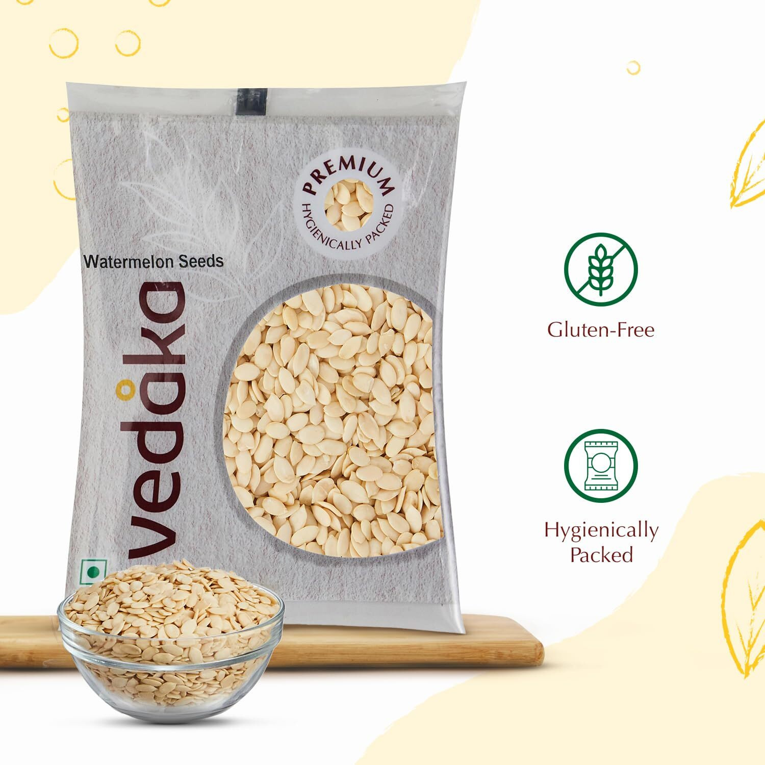 Amazon Brand - Vedaka Raw Watermelon Seeds (Tarbuj Beej) | Seeds for Snacking | Gluten-Free | 200 gm