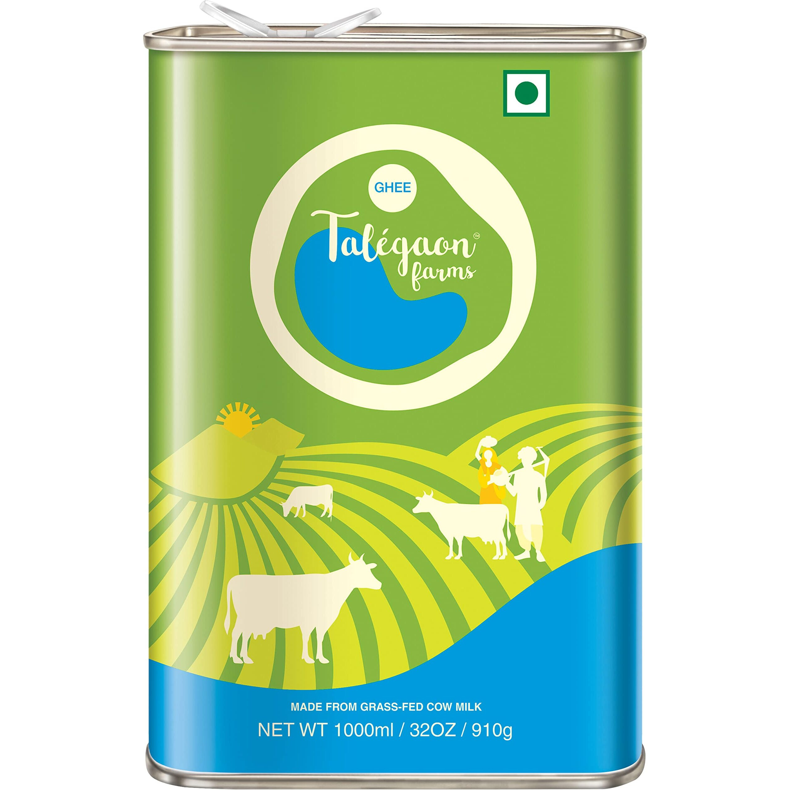 Talegaon farms Cow Desi Ghee 1 Litre Tin Pack | Vedic Bilona Method | Curd Churned
