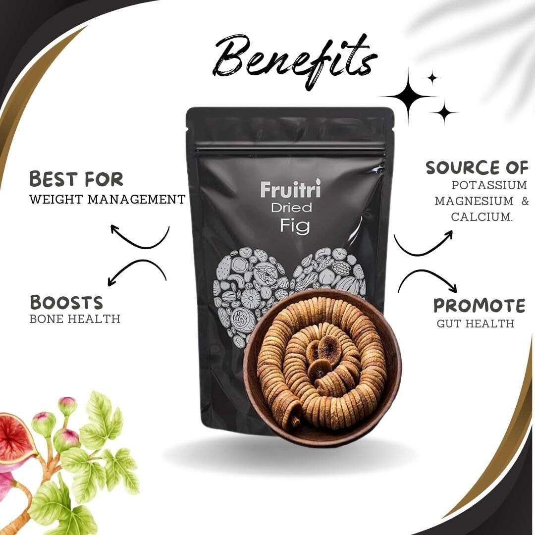 Fruitri Premium Dried Fig, Anjeer, 1Kg, Pack of 1
