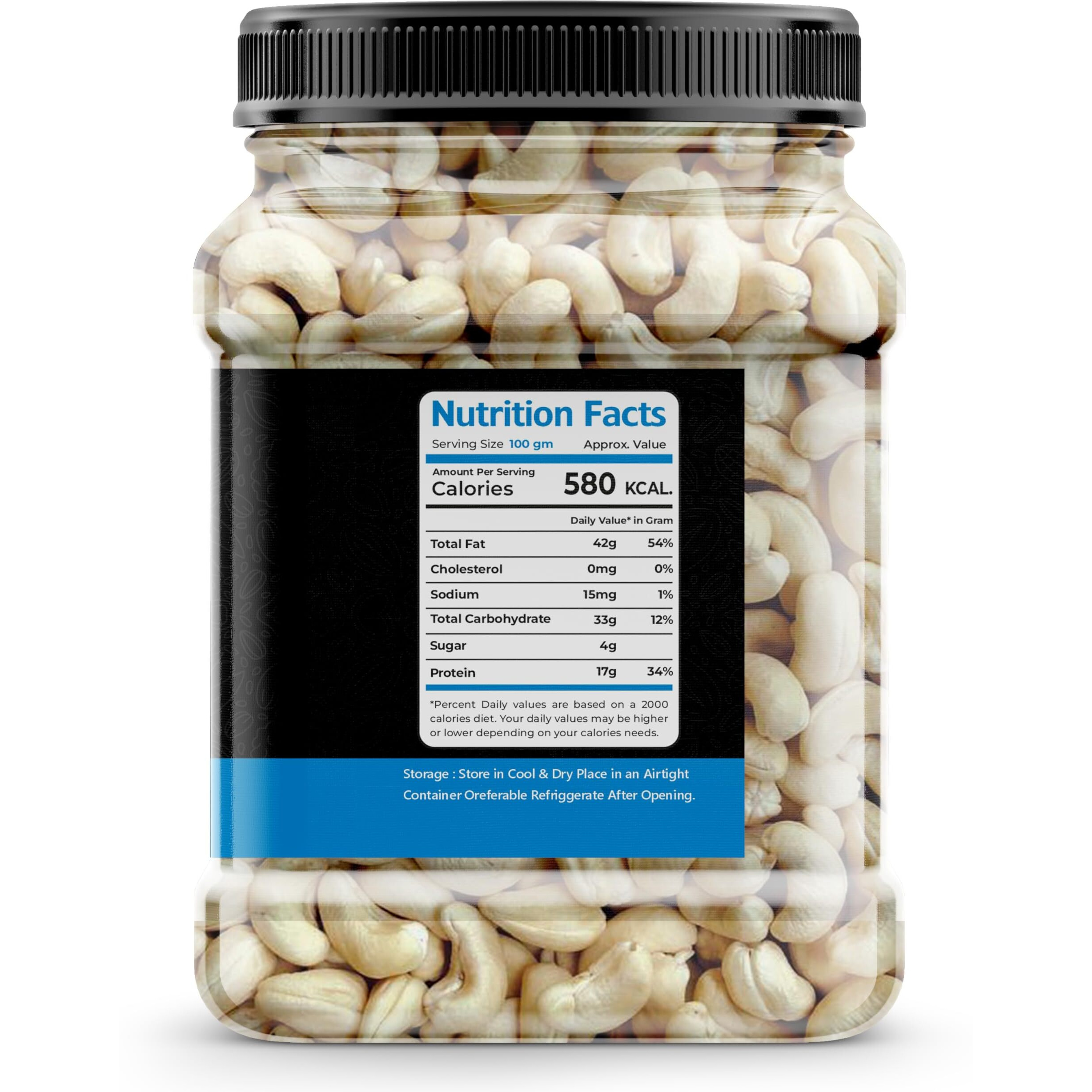 Nature Prime 100% Natural & Crunchy Premium Whole Cashews 500gm (W320) Nutritious & Delicious Nuts, Premium Kaju nuts | Gluten Free | Source of Minerals & Vitamins | Dry Fruits (Jar Pack)