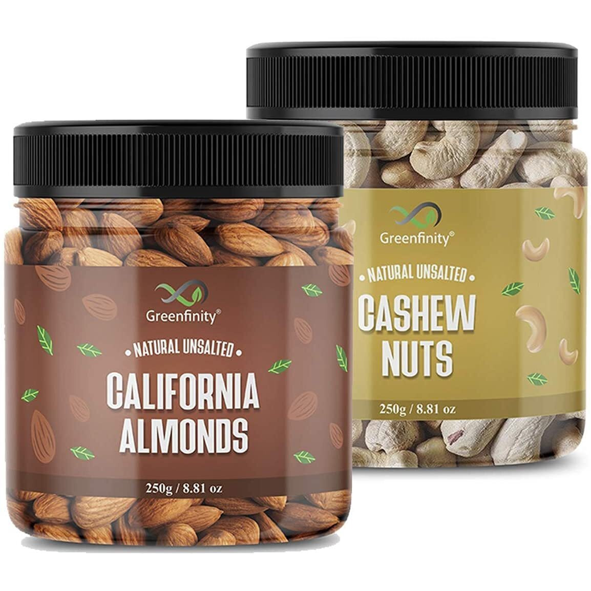 Greenfinity Mixed Dry Fruit (Almond Cashew Nuts, 250 GM(Pack of 2))