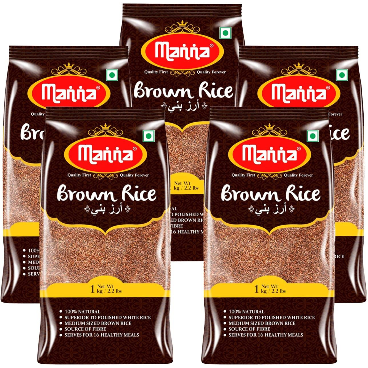 Manna Brown Rice 5kg (Unpolished) |100% Natural | Naturally Low GI | High in Fibre | Helps Control Diabetes