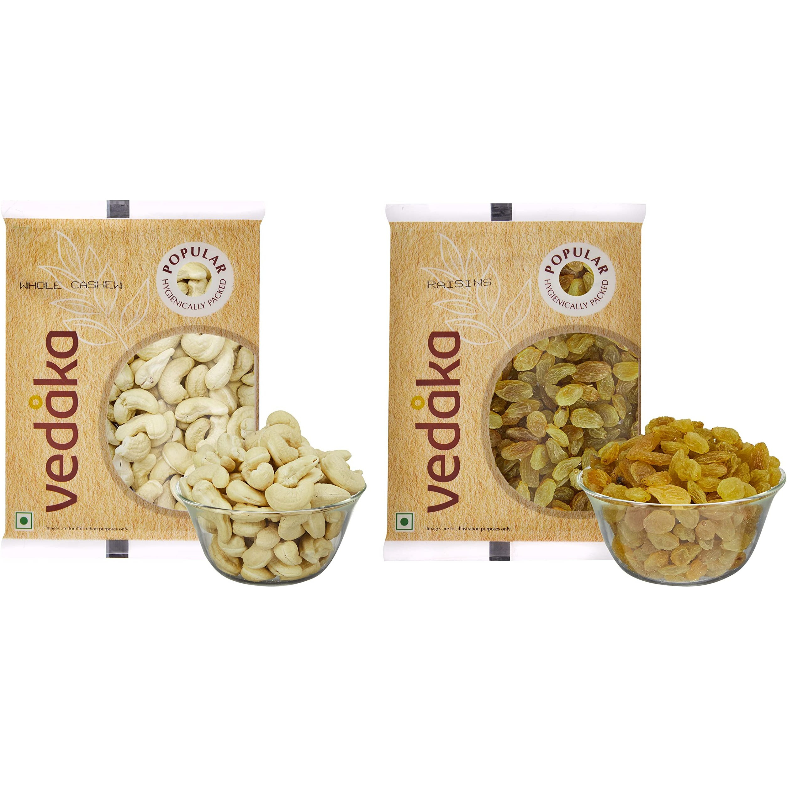 Amazon Brand - Vedaka Dry Fruits Combo - Raisins and Cashews (2 X 200g) | Delicious, Natural & Premium Dried Fruits
