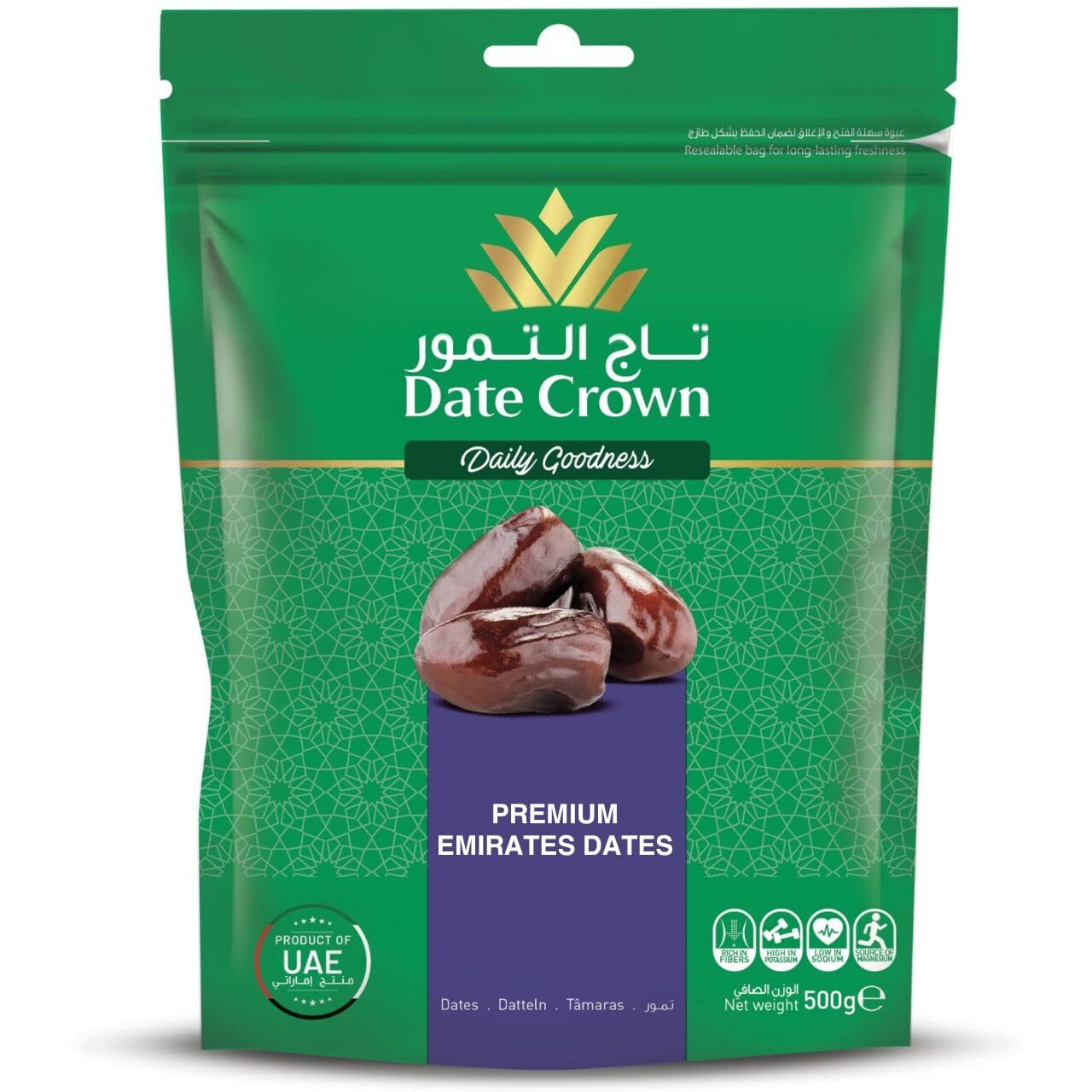 Date Crown Fard,500 G, previously_frozen, Ambient room temperature