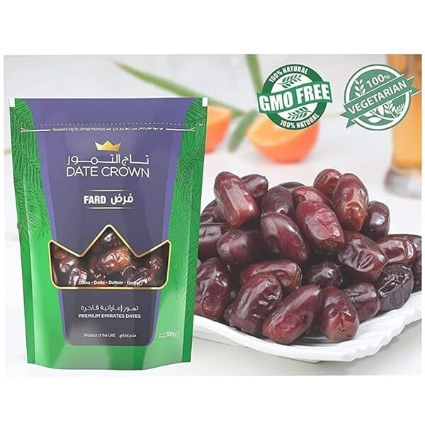 Date Crown Fard,500 G, previously_frozen, Ambient room temperature