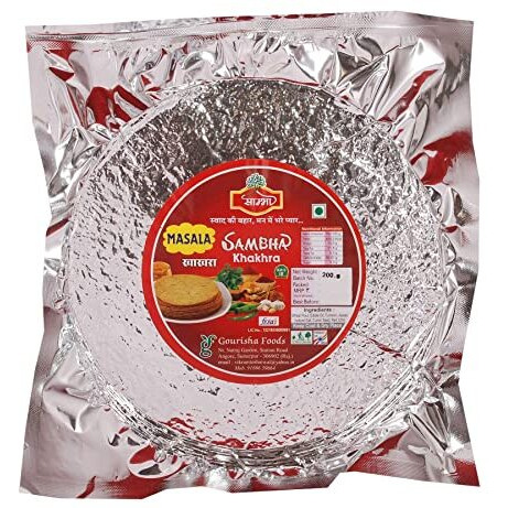 Sambha Khakhra 4 Flavor Combo Methi, Masala, Jeera & Plain | Gujrati Indian Snacks | Healthy | 100% Natural Ingredient | Diet Friendly (800 Gram, Pack Of 40, 4 * 200G)