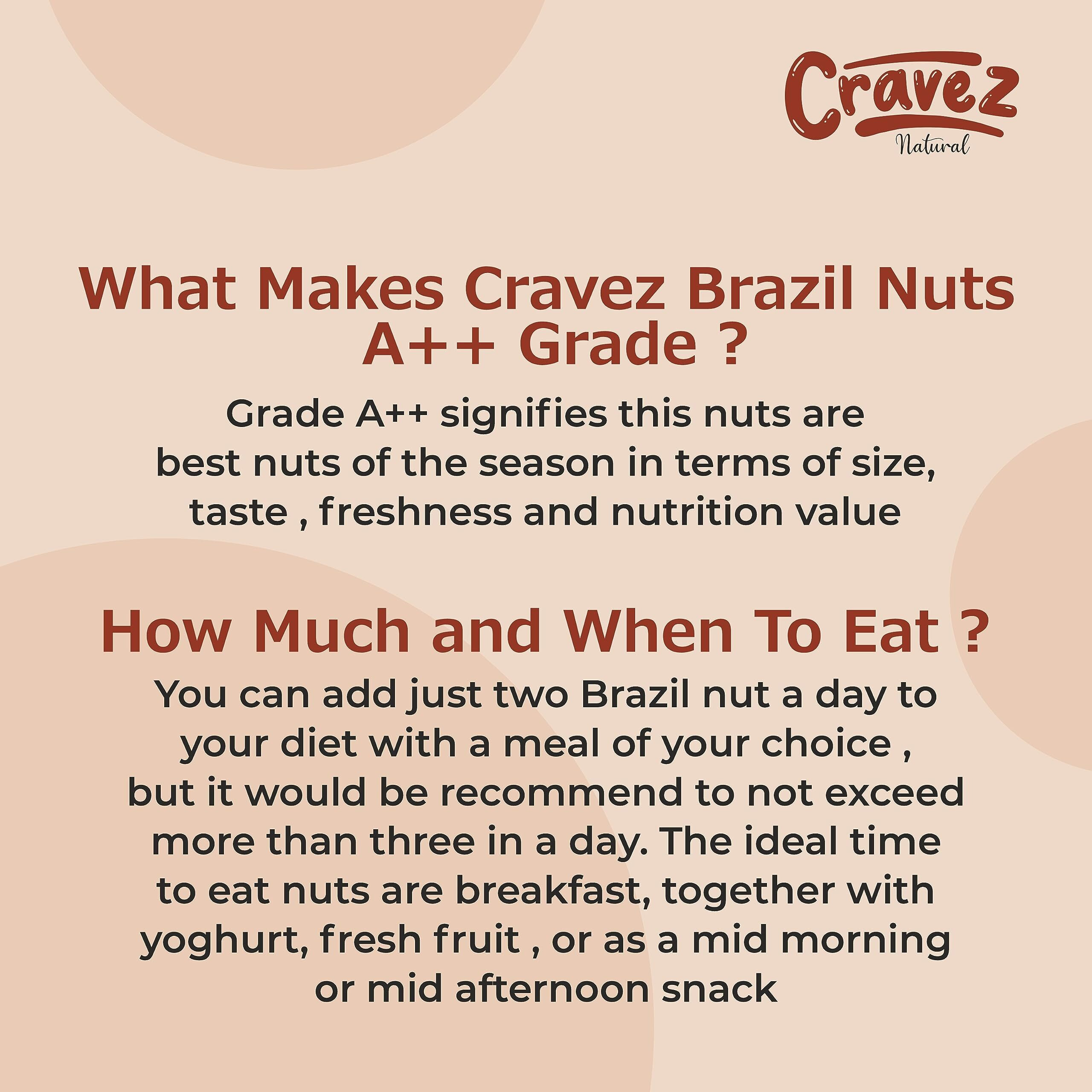 Cravez Natural Exotic Brazil Nuts -1000 Gm (Grade A ++ Nuts, Premium Jumbo Size, Imported) - Richest Natural Source of Selenium