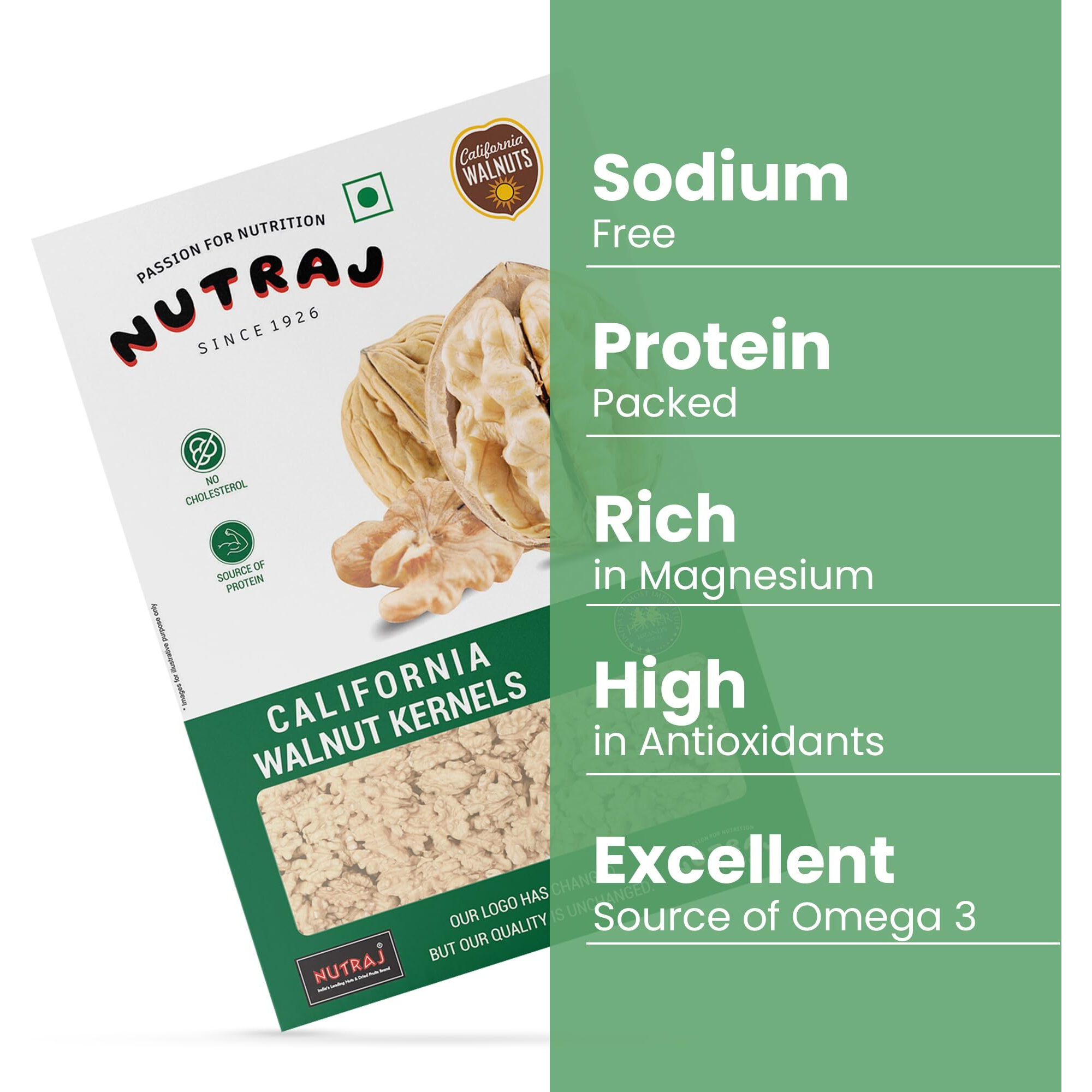 Nutraj California Walnut Kernels (Akhrot) 750g (250g x 3) Box | Dry Fruits & Nuts | Nutritious Walnuts