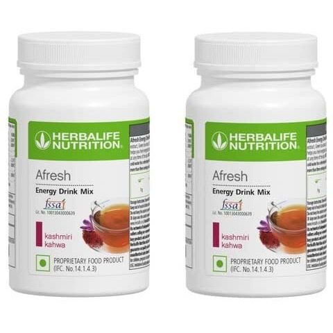 HERBALIFE Afresh Energy Drink Mix Kashmiri Kahwa pack of 2 (80g)