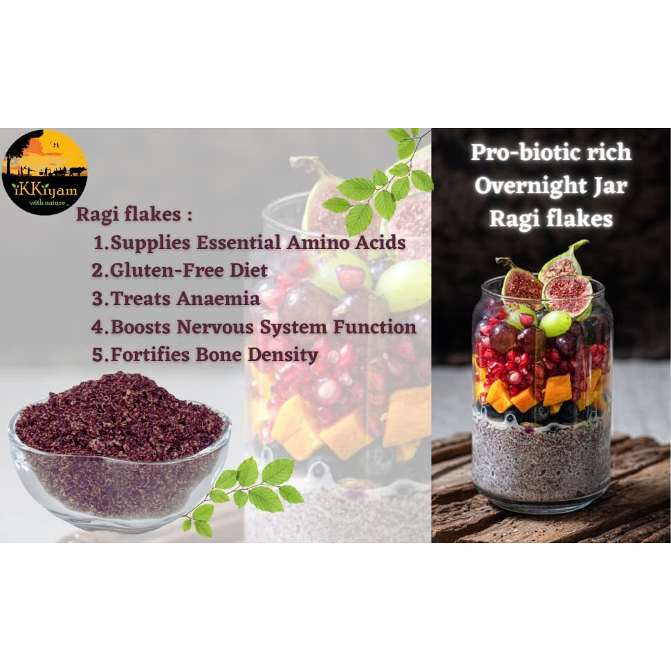 Ikkiyam Combo of Bajra,Jowar & Ragi flakes(poha) /Organic finger millet Ragi/Aval puttu/Glutten free flakes(poha) /Miracle millet Ideal & Healthy Food for Adults & Childrens/Pack- 3,250g each
