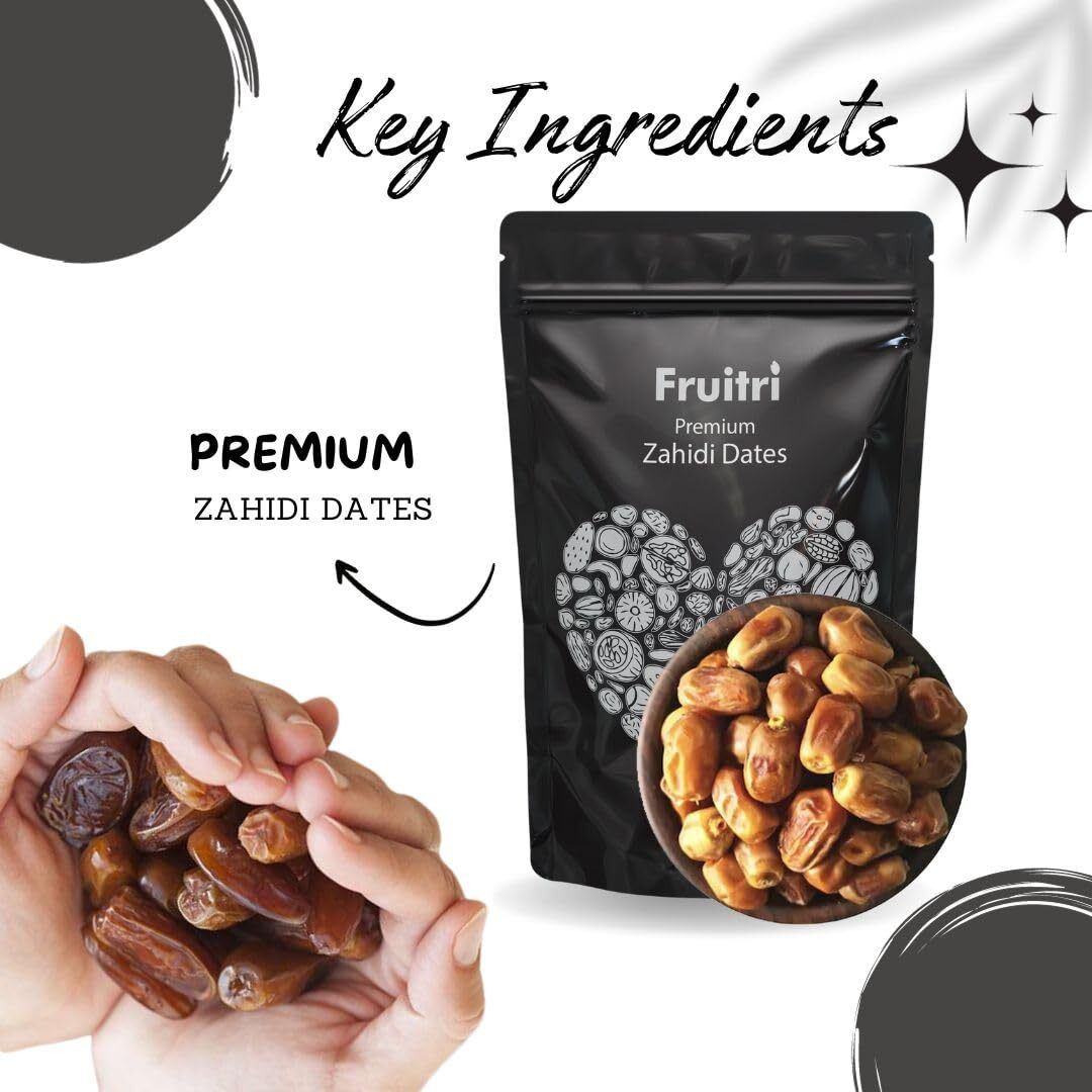 Fruitri Premium Zahidi dates 1kg pack, khajur dry fruits, Juicy & Delicious Khajoor, 100% Naturally Dried & free from any Preservative, offer Pack