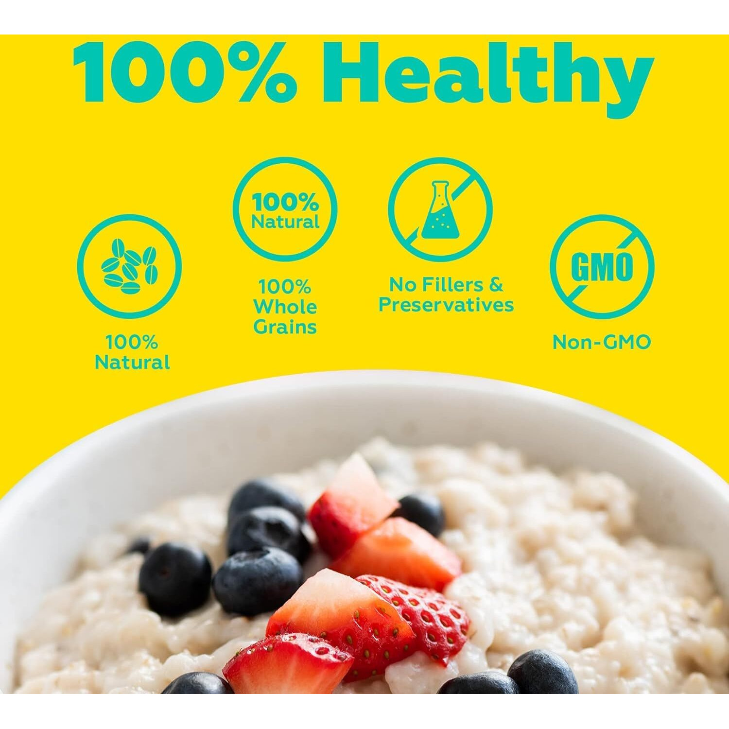 Yogabar 100% Rolled Oats 1Kg, Pack Of 4 | Golden Rolled Oats, Gluten-Free Oats With High Fibre - Plain