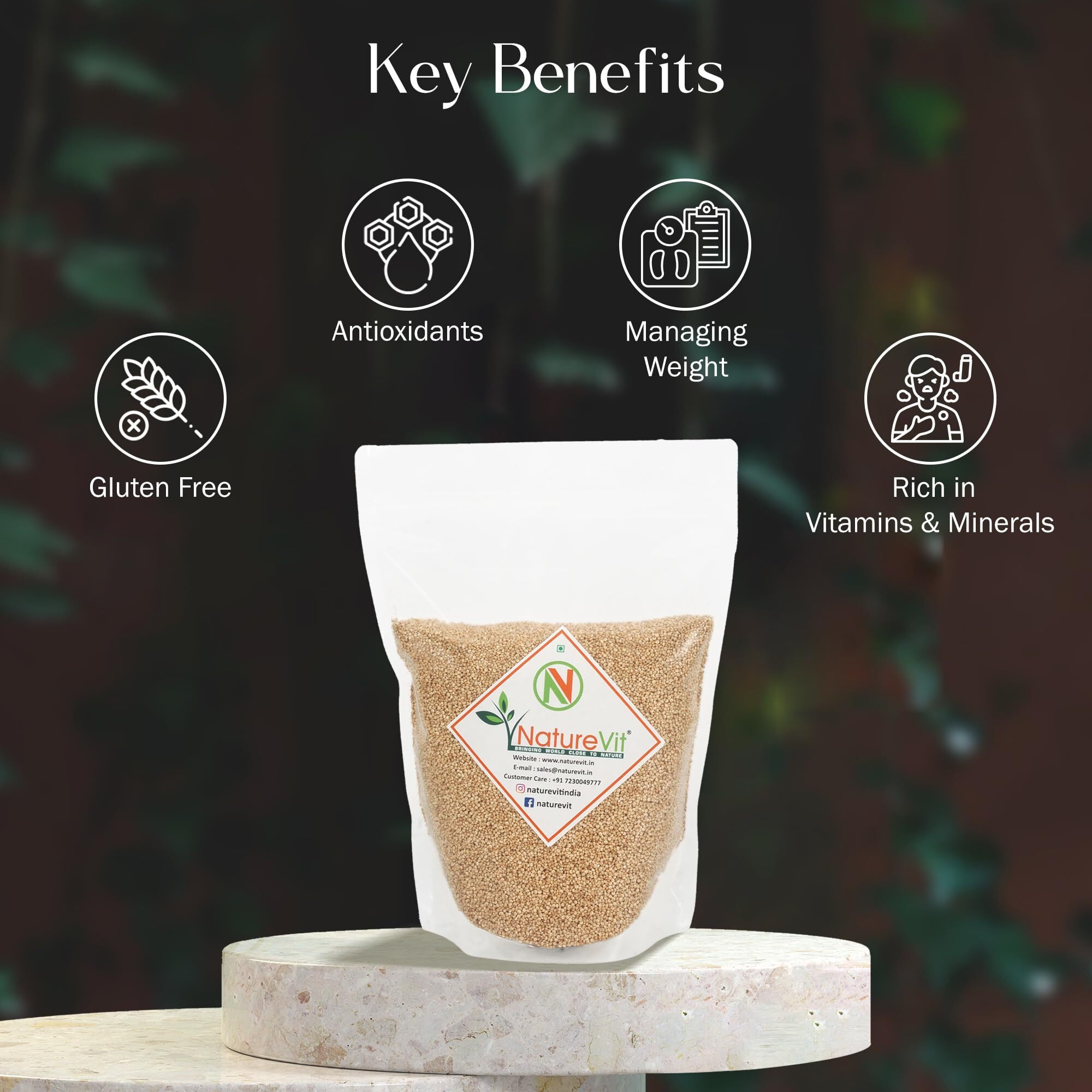 Nature Vit Organic Quinoa Seeds | Quinoa 1Kg | Quinoa Healthy Food | Gluten Free Products | Quinoa Seeds With High Protein | Weight Loss Products | High Protein Food | Quinoa Diet Food
