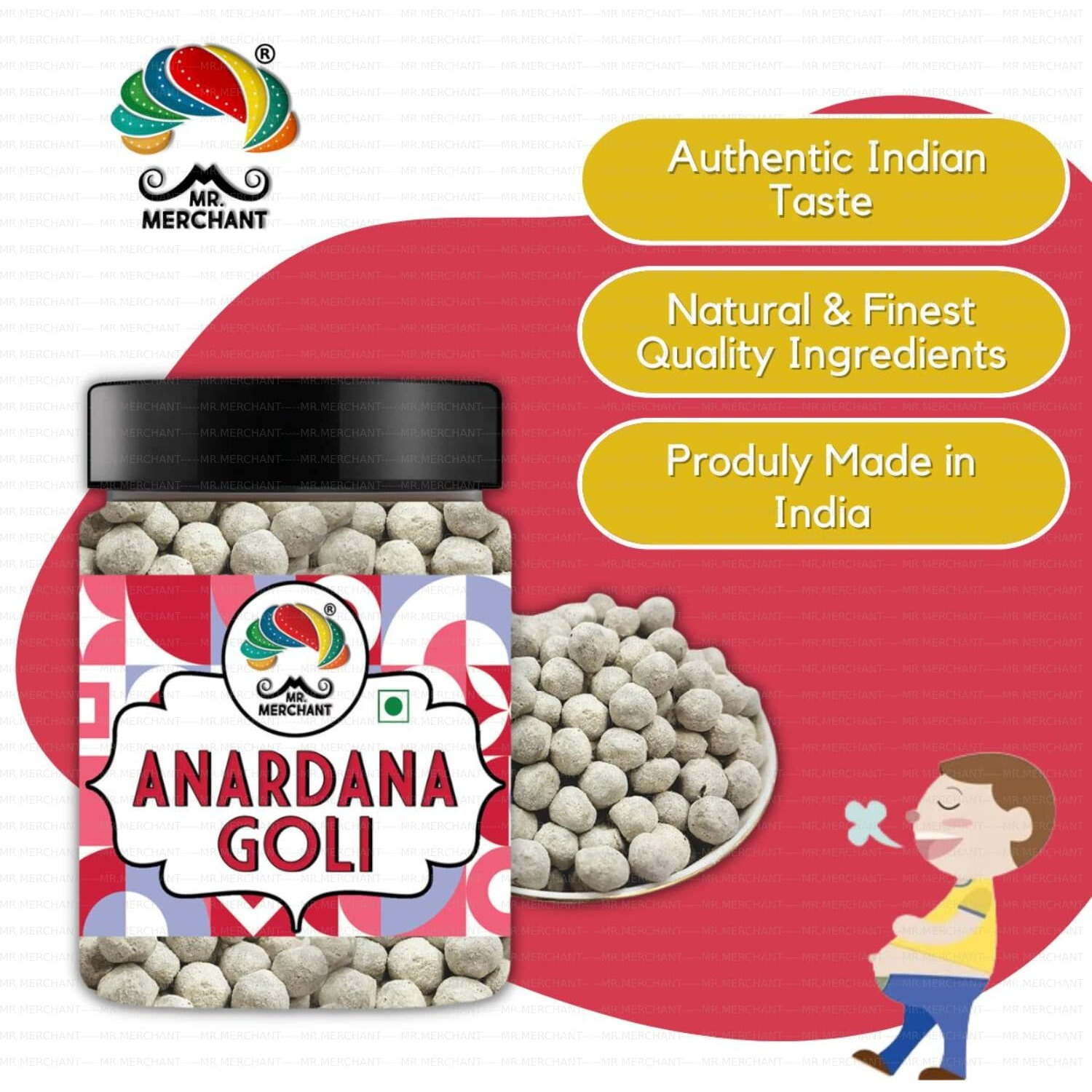 Mr. Merchant Pachak Anardana Goli Churan [Mouth Freshener, Digestive,After-Meal,Mukhwas](300 gm (Jar))