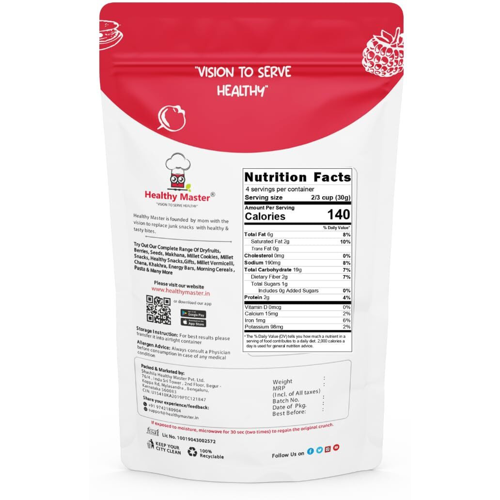 HEALTHY MASTER Vision to serve healthy Baked Beetroot Chips 200 Gram, Crispy Beetroot, Tasty with High Dietary Fiber and Nutrient|Content Gluten-Free Snack|High Protein and Fiber Rich