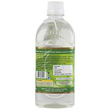 Merit VCO Extra Virgin Coconut Oil - 500 ML | 100% Pure, Edible Grade | For Cooking, Skin & Hair Health, Oil Pulling