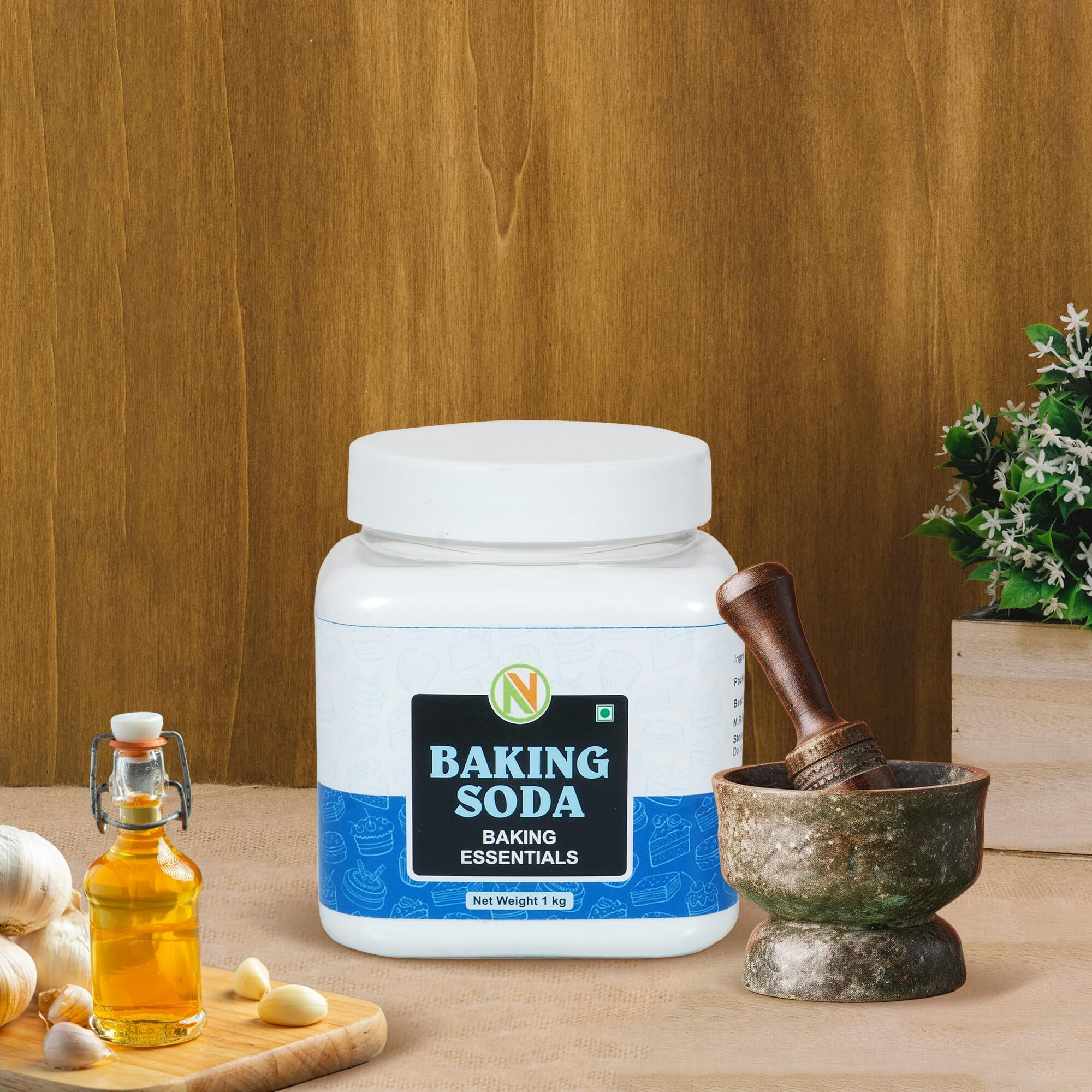Nature Vit Baking Soda, 1 Kg [Food Grade Sodium Bicarbonate, Perfect For Baking/Cooking/Cleaning, Triple Refined | Premium Jar Pack]