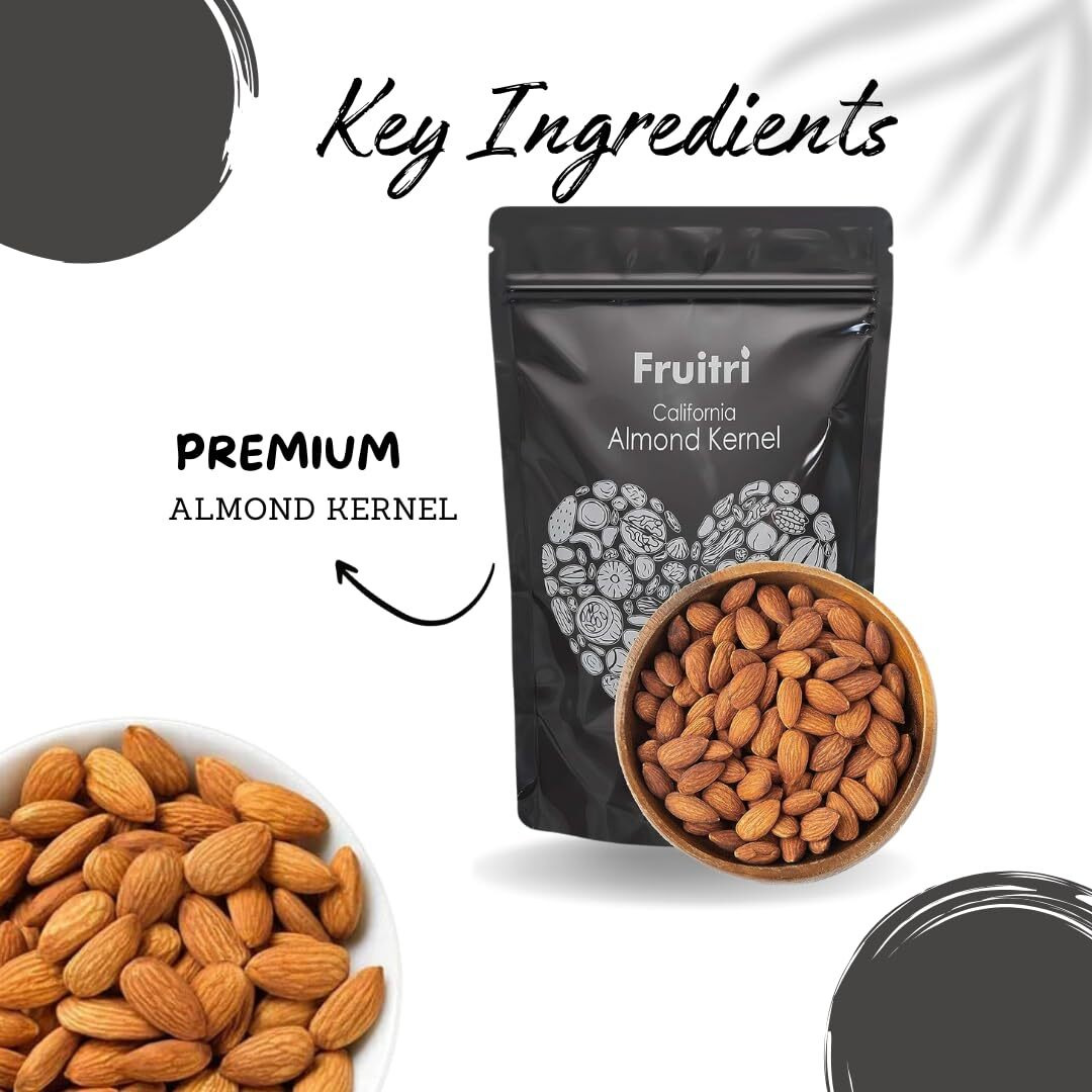 Fruitri Premium California Almonds, Without Any Artificial Color, Natural Badam Giri, 1kg