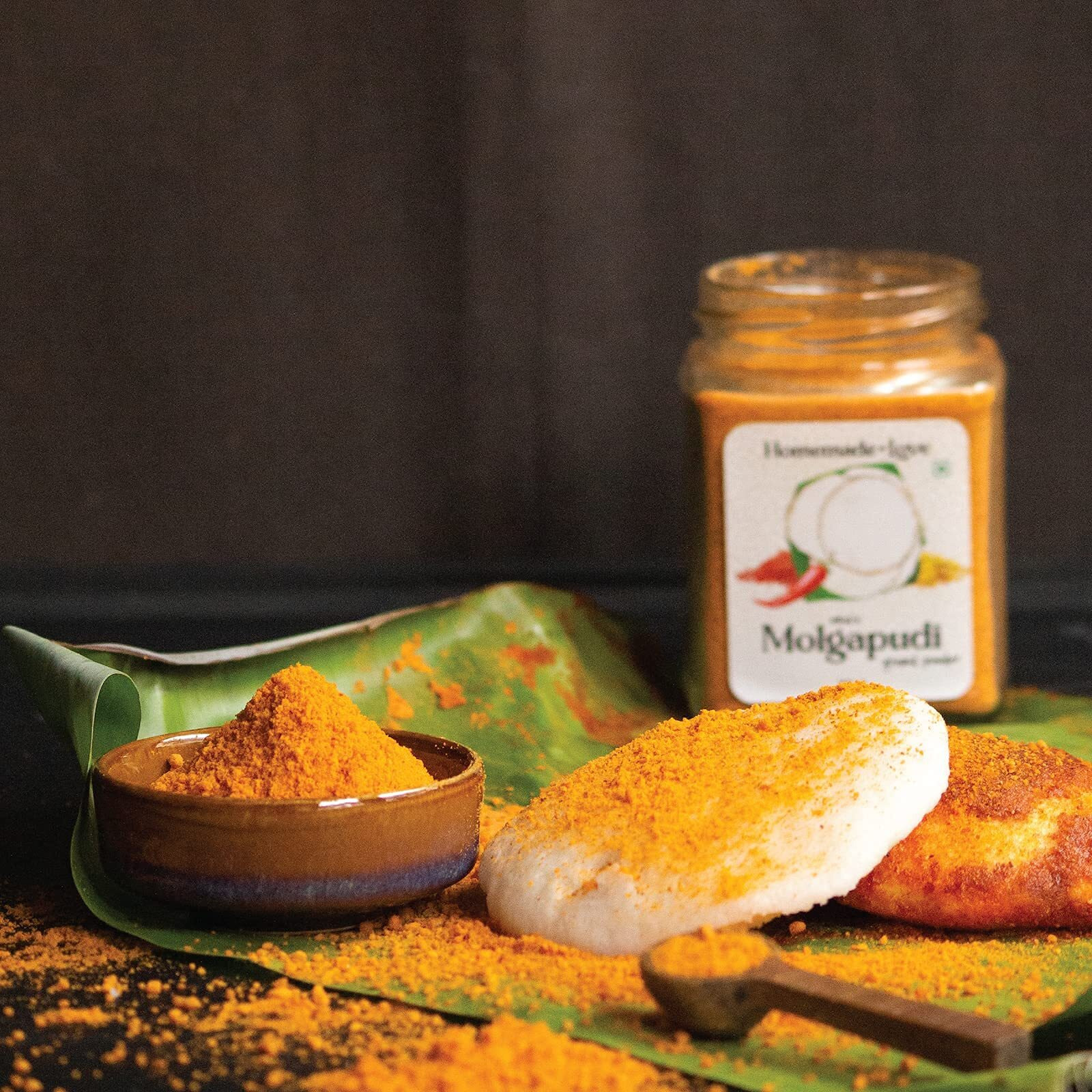Homemade Love Idli Chutney Powder (150g)| South Indian style Molgapudi | Instant Gunpowder Chutney | Perfect for Idli, Dosa, Appam, Rice, Chapati, and Roti | No Added Onion and Garlic