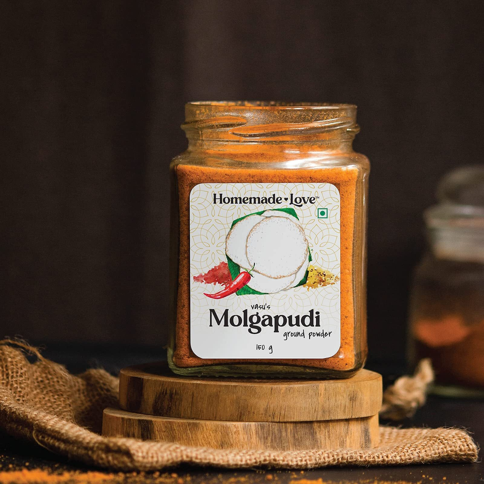 Homemade Love Idli Chutney Powder (150g)| South Indian style Molgapudi | Instant Gunpowder Chutney | Perfect for Idli, Dosa, Appam, Rice, Chapati, and Roti | No Added Onion and Garlic