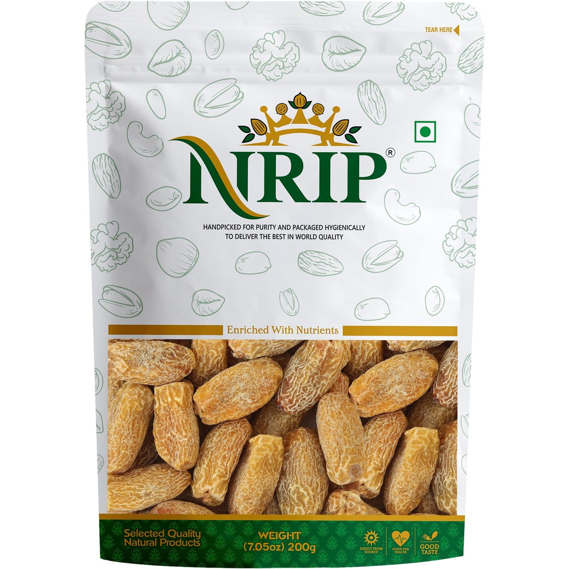 NRIP Dates Dry Yellow/Sukha Khajoor (Pila Chuara) 200 Gm