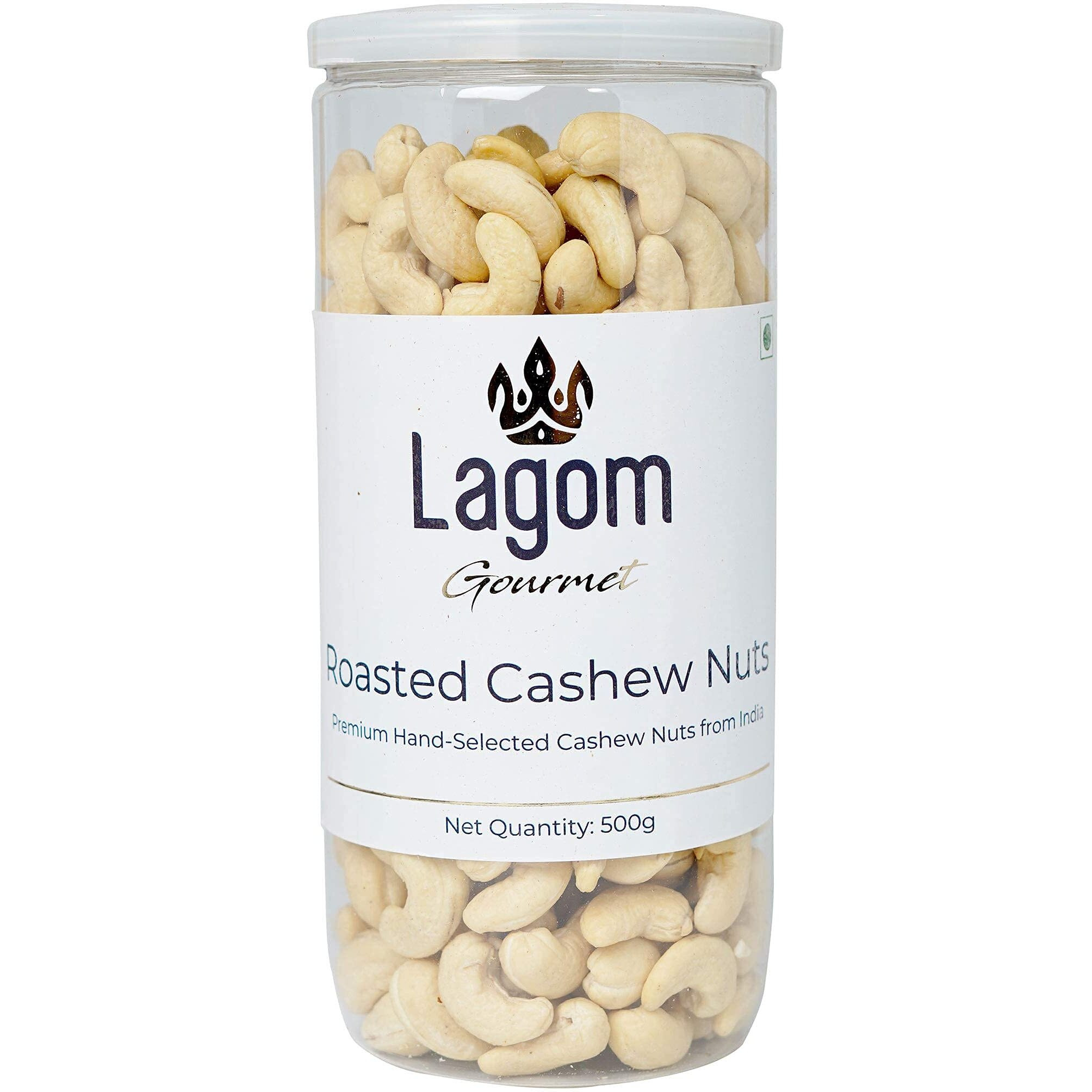 Lagom Gourmet Roasted Cashews 500G,Lightly Salted,Dry Roasted,No Oil Used,Roasted To Perfection,No Preservatives,No Artificial Flavors,Gluten Free,Vegan,Non Gmo,Nuts Dry Fruits,Salted Cashew,Kaju