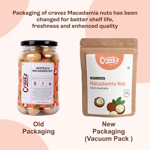 Cravez Exotic Macadamia Nuts - 250 Gram (Grade A ++ Nuts, Premium Jumbo Size, Imported) Richest Natural source Of Antioxidants | Healthy fats | Unsalted | Vegan | No additives | Packed in Vaccum pouch for Freshness