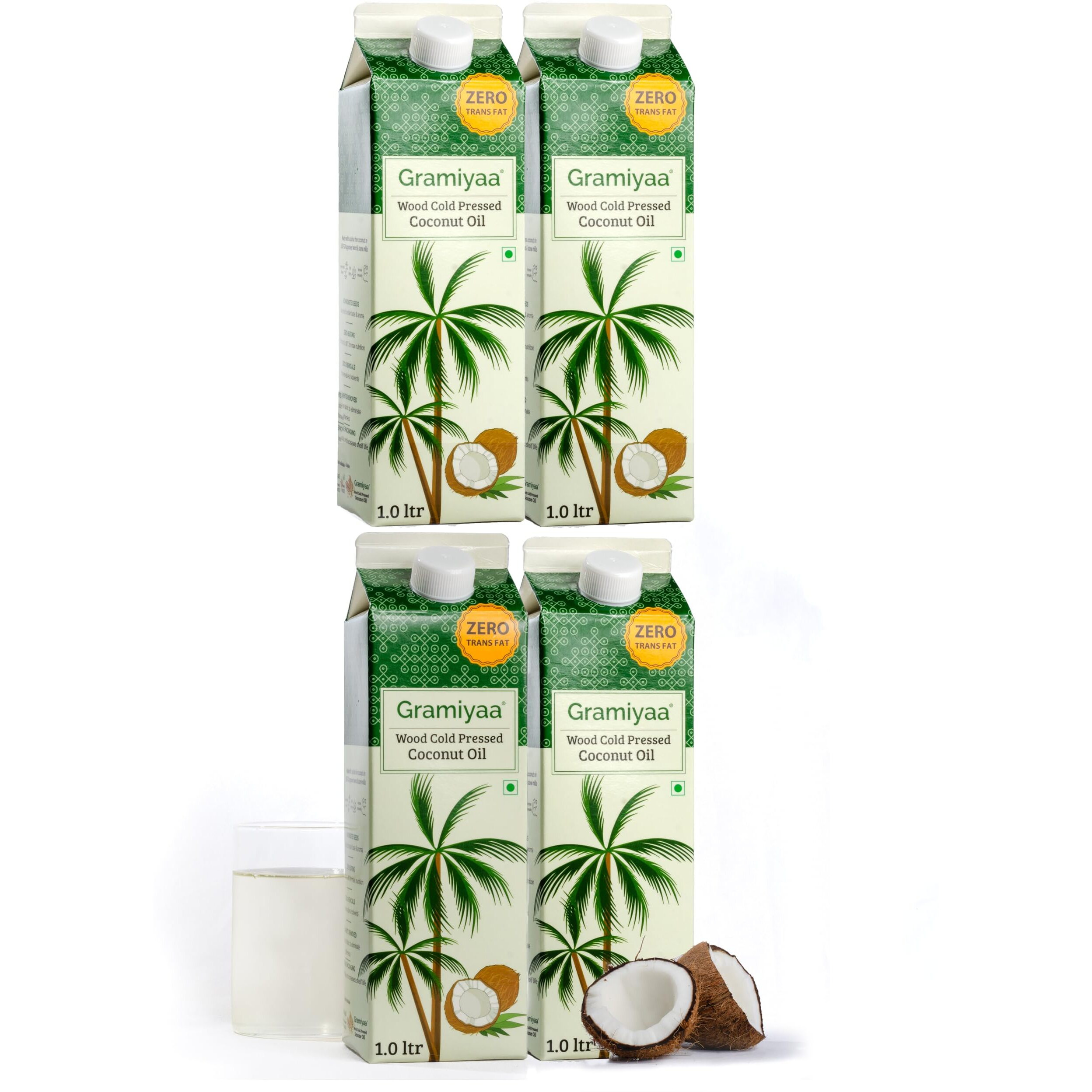 Gramiyaa Wood Cold Pressed Coconut Oil - 4 Litre | | 100% Pure Unrefined/Unfiltered Cooking Oil | For Natural Skin and Hair | Marachekku Oil/Kachi Ghani Oil