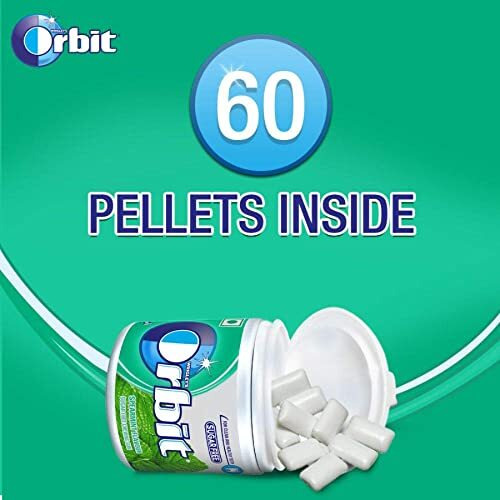 Orbit Spearmint Sugar-Free Chewing Gum | Chewing Gums for Clean and Healthy Teeth | Pocket-Friendly & Easy to Carry Pot Pack | 66g | Pack of 2