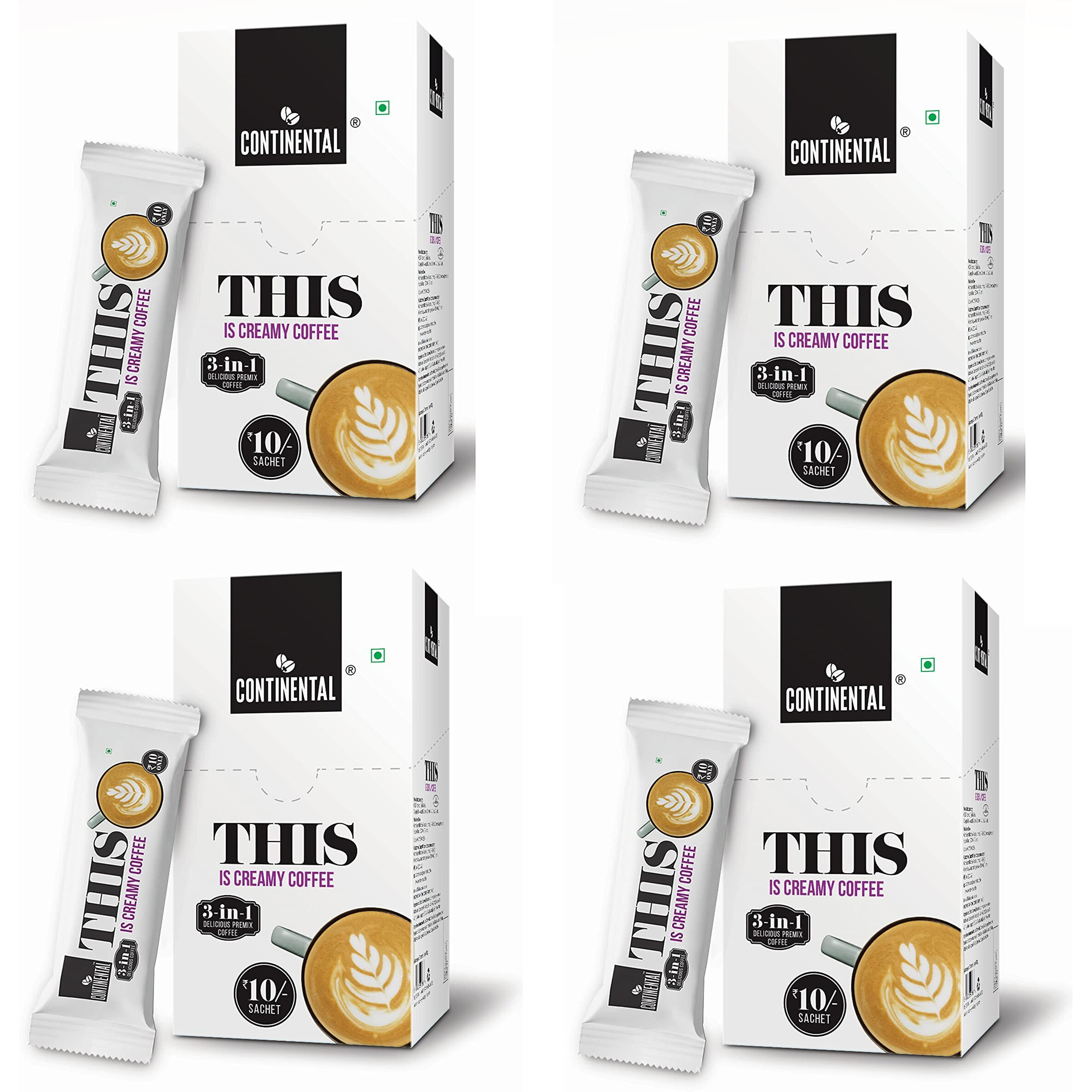 Continental This Creamy Coffee 180Gm | 3In1 Instant Premix Coffee Powder | 40 Sachets | Just Add Hot Water - Cafe Like Coffee