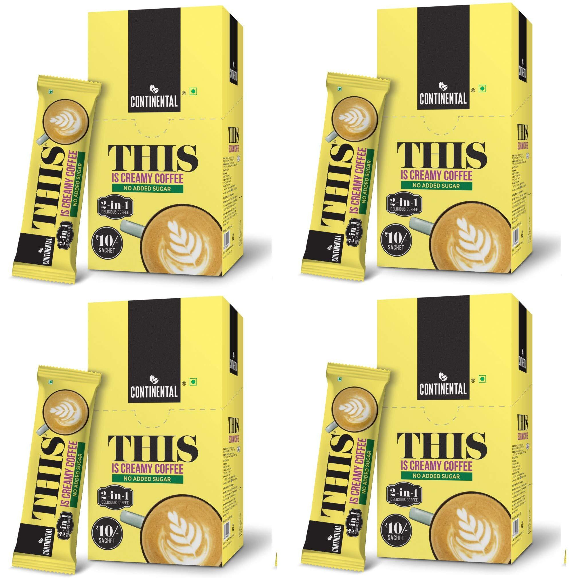 Continental This Creamy Coffee 180 Gram | 2In1 Instant Premix Coffee Powder | 40 Sachets | Just Add Hot Water - Cafe Like Coffee