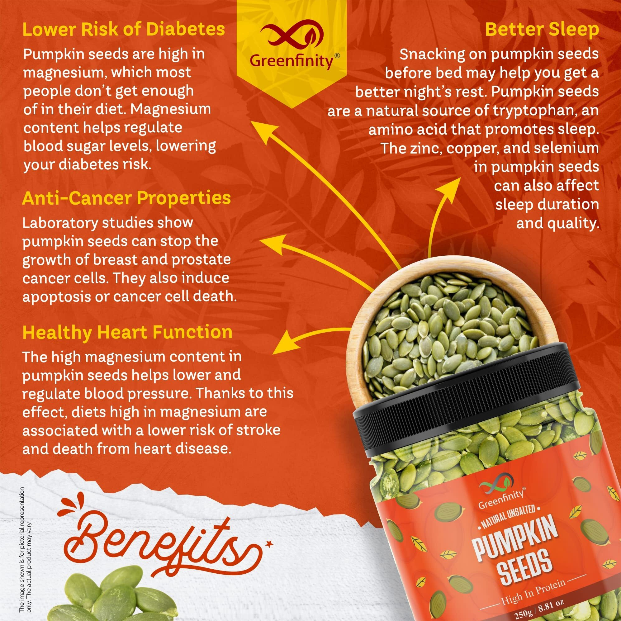 GreenFinity Raw Pumpkin Seeds - 250 g, High Fiber, Protein Rich Superfood and Antioxidants Pepita | Immunity Booster, Diet Snack