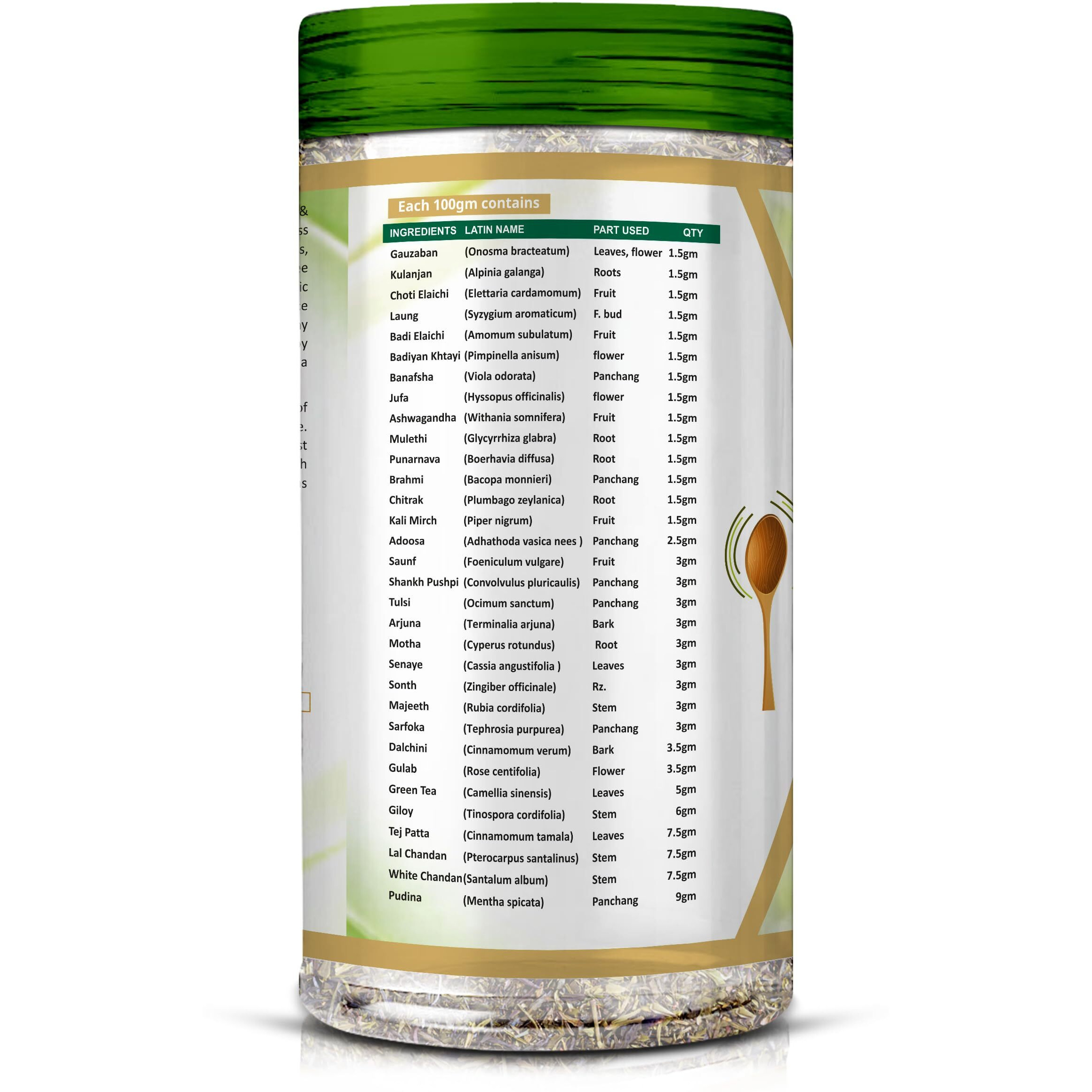 Shuddhi 32 Herbs Tea | Ayurvedic Detox Kadha | Natural Ingredients Dalchini, Gulab, And Giloy | Herbal KaadaTo Improve Digestion, Immunity, 250gm