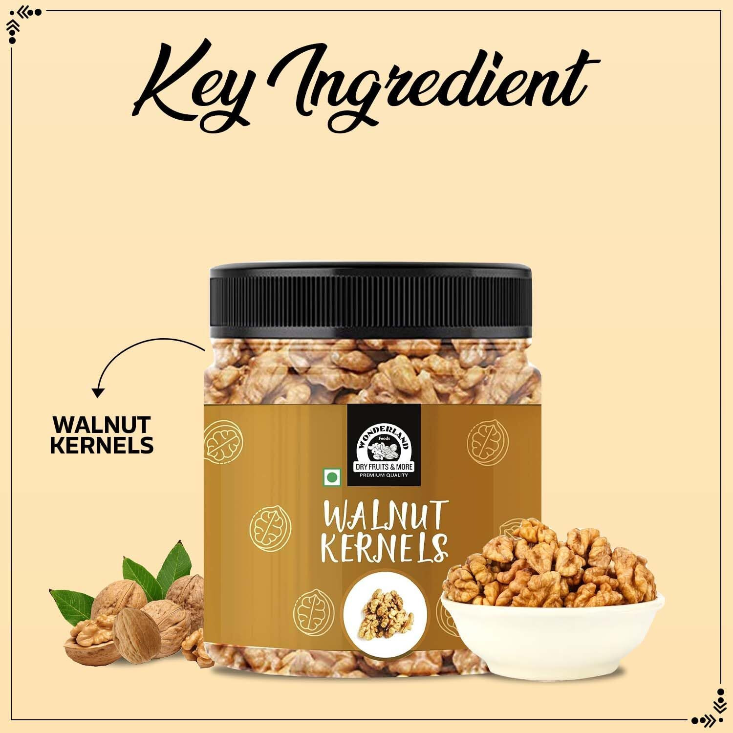 WONDERLAND FOODS (DEVICE) Dry Fruits California Extra Light Walnut Kernels (Akhrot Giri) I 200g Jar