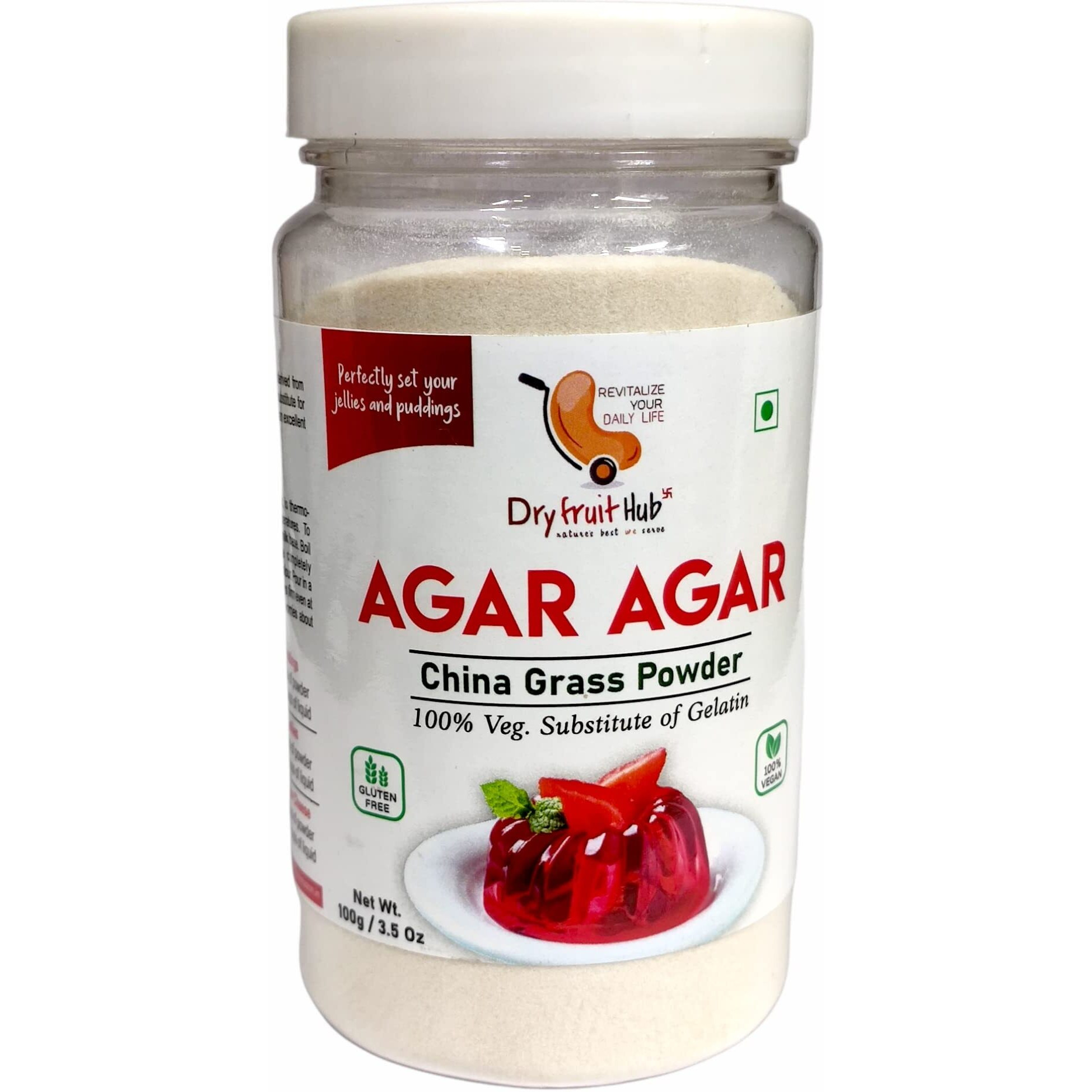 Dry Fruit Hub Agar Agar Powder 100gm Perfect For Jelly, Agaru Powder For Jello, China Grass Veg. Gelatin Alternative,Agar Agar Pudding Jelly