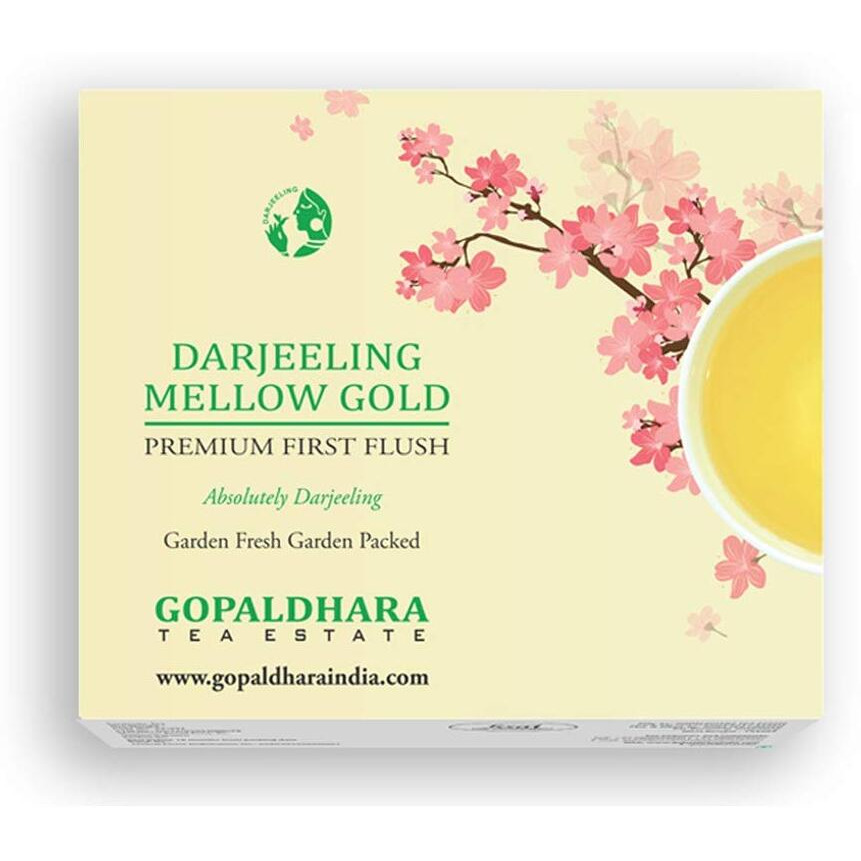 GOPALDHARA Darjeeling Tea Premium First Flush Spring Mellow Gold Tea 200G Paper Box - Special Ftgfop1 Darjeeling Tea Highest Elevation (7000Ft), 200 grams