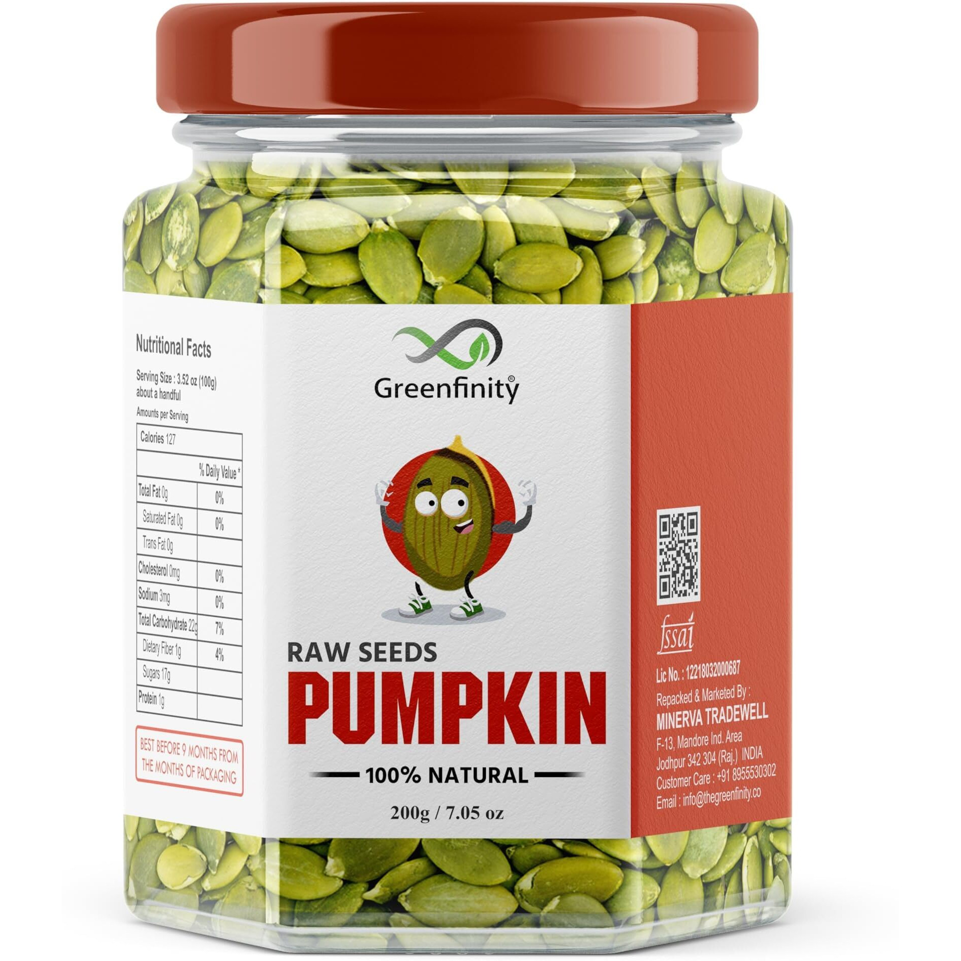 GreenFinity Best Raw Seeds Combo - 400g (Raw Pumpkin, Sunflower Seeds) Immunity Seeds | Pack of 2-200g.